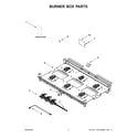 KitchenAid KFDC506JBK01 burner box parts diagram