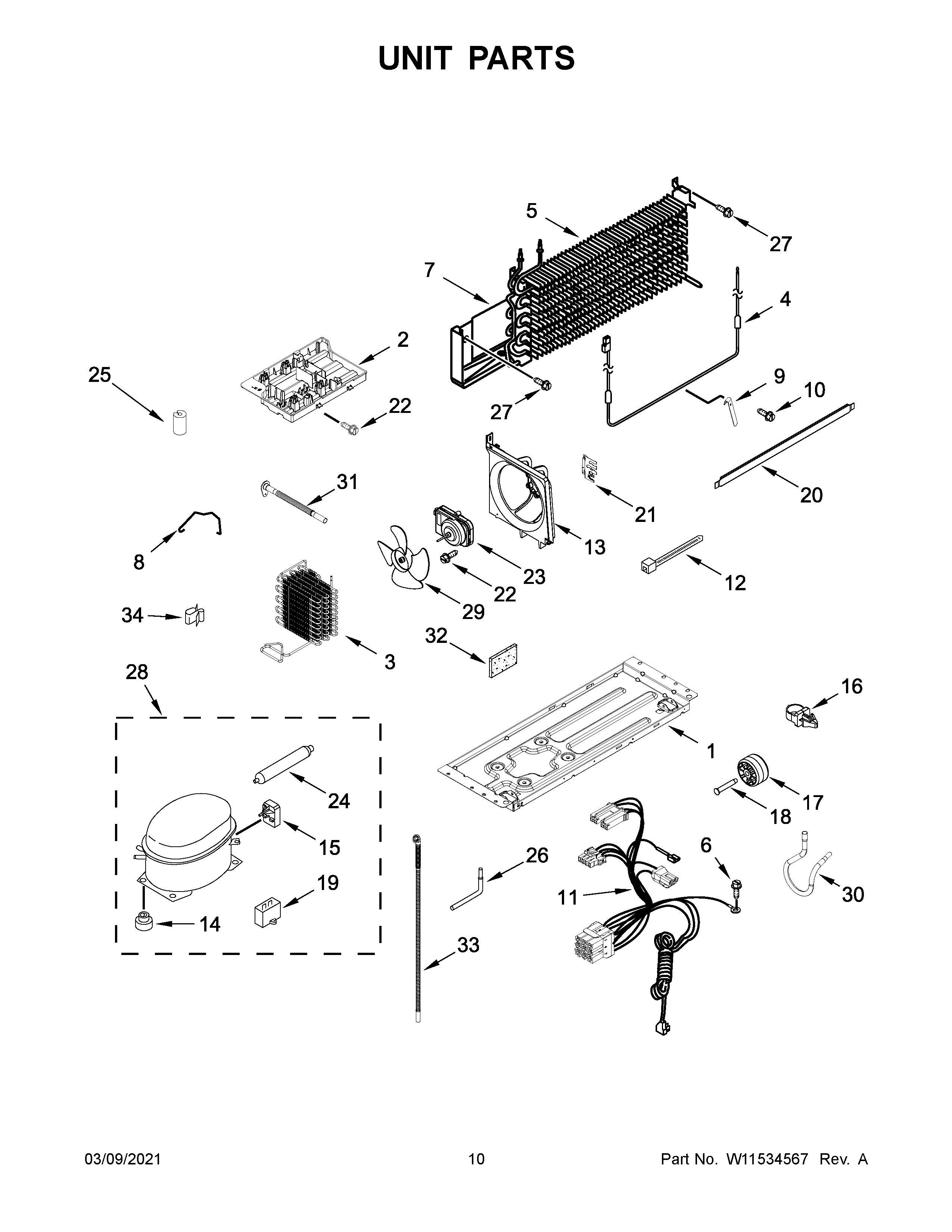 Amana ART308FFDM07 unit parts diagram