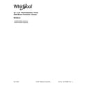 Whirlpool WVW75UC6DS3 cover sheet diagram
