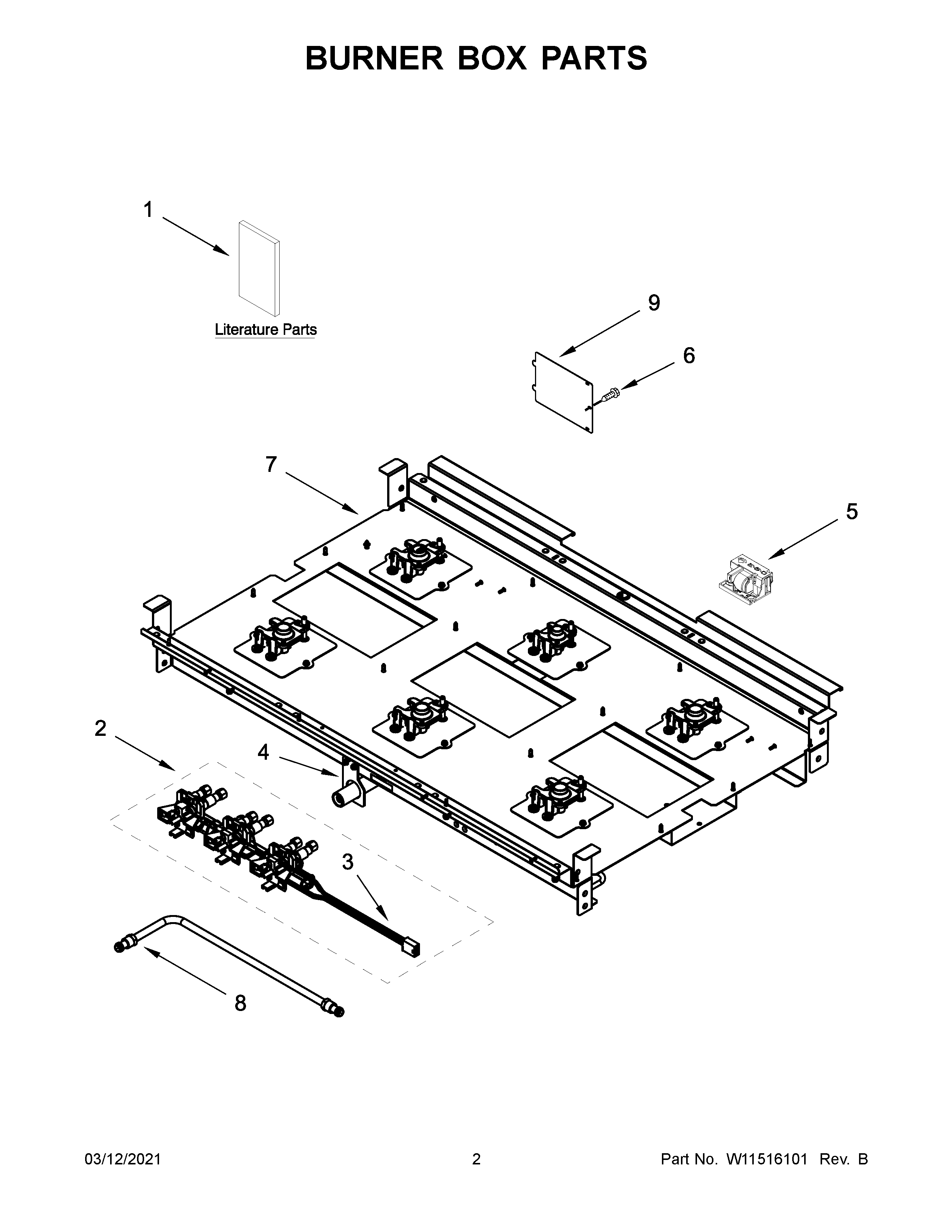 Jenn-Air JGRP436HM01 burner box parts diagram
