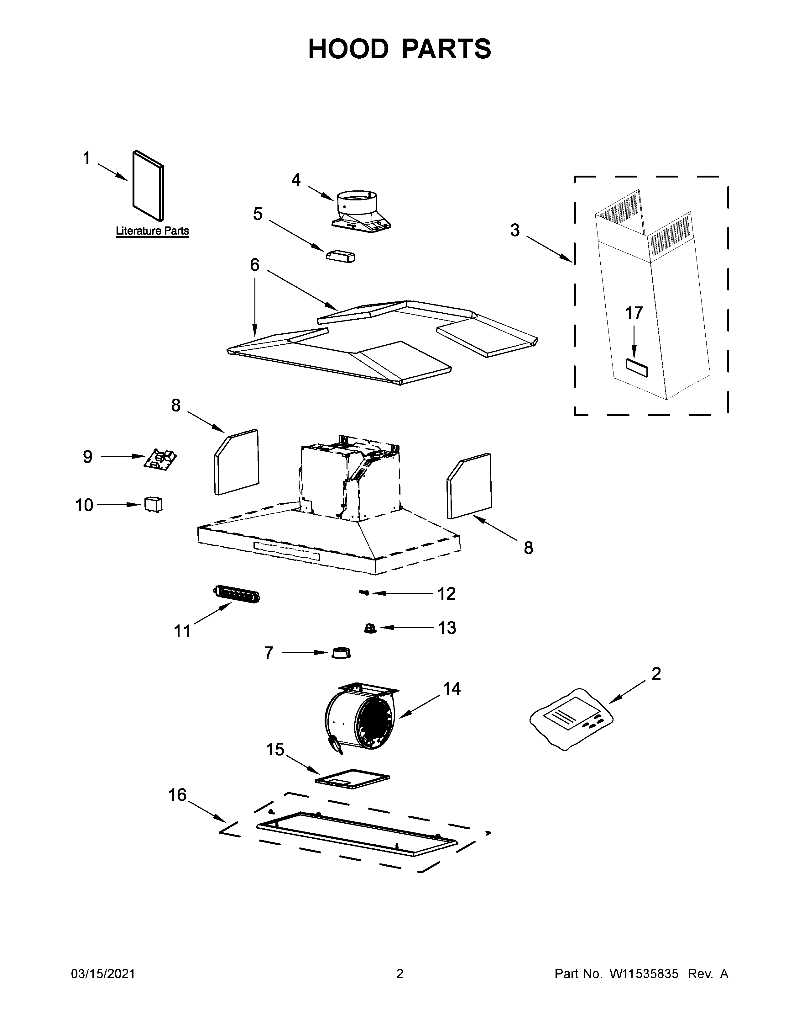 KitchenAid KVIB606DSS4 hood parts diagram