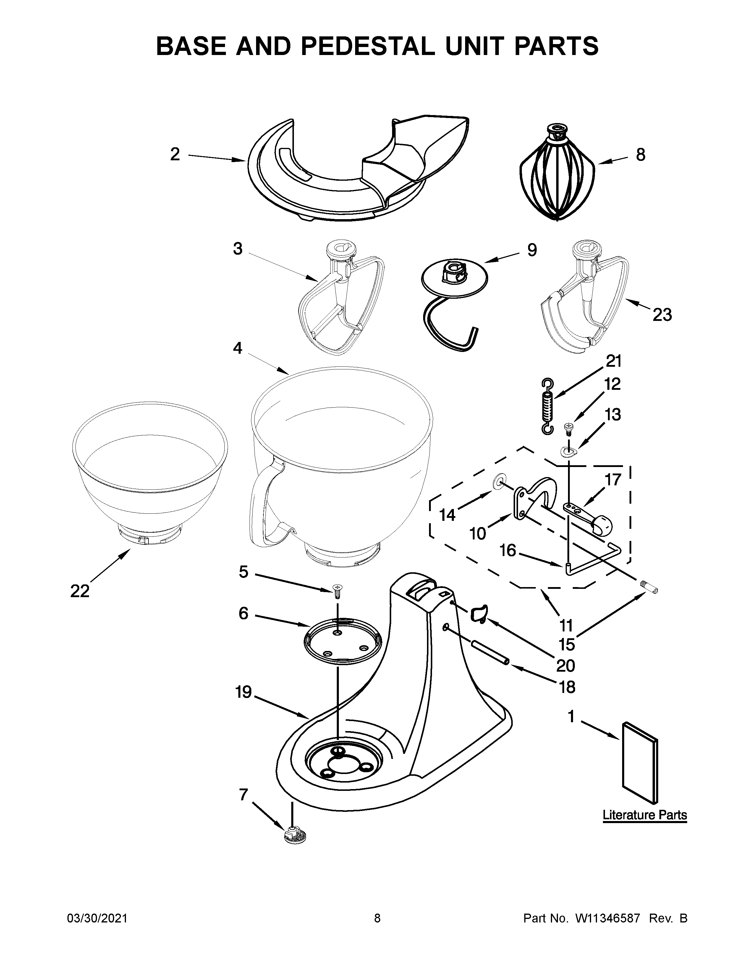 KitchenAid 5KSM177ABK0 base and pedestal unit parts diagram
