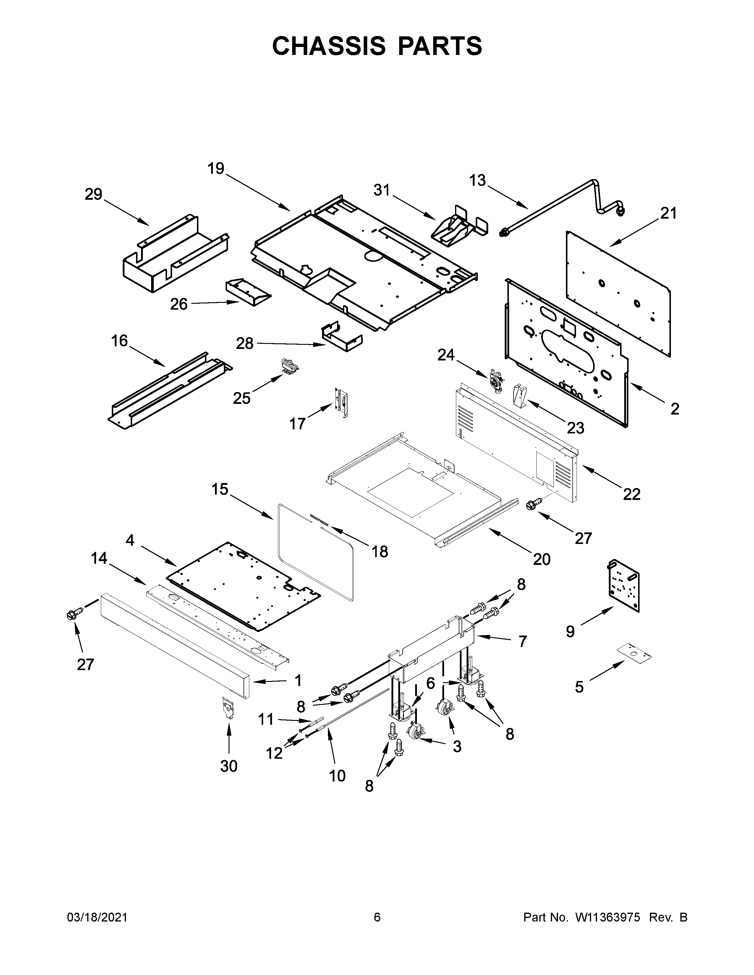 Jenn-Air JGRP536HM00 chassis parts diagram