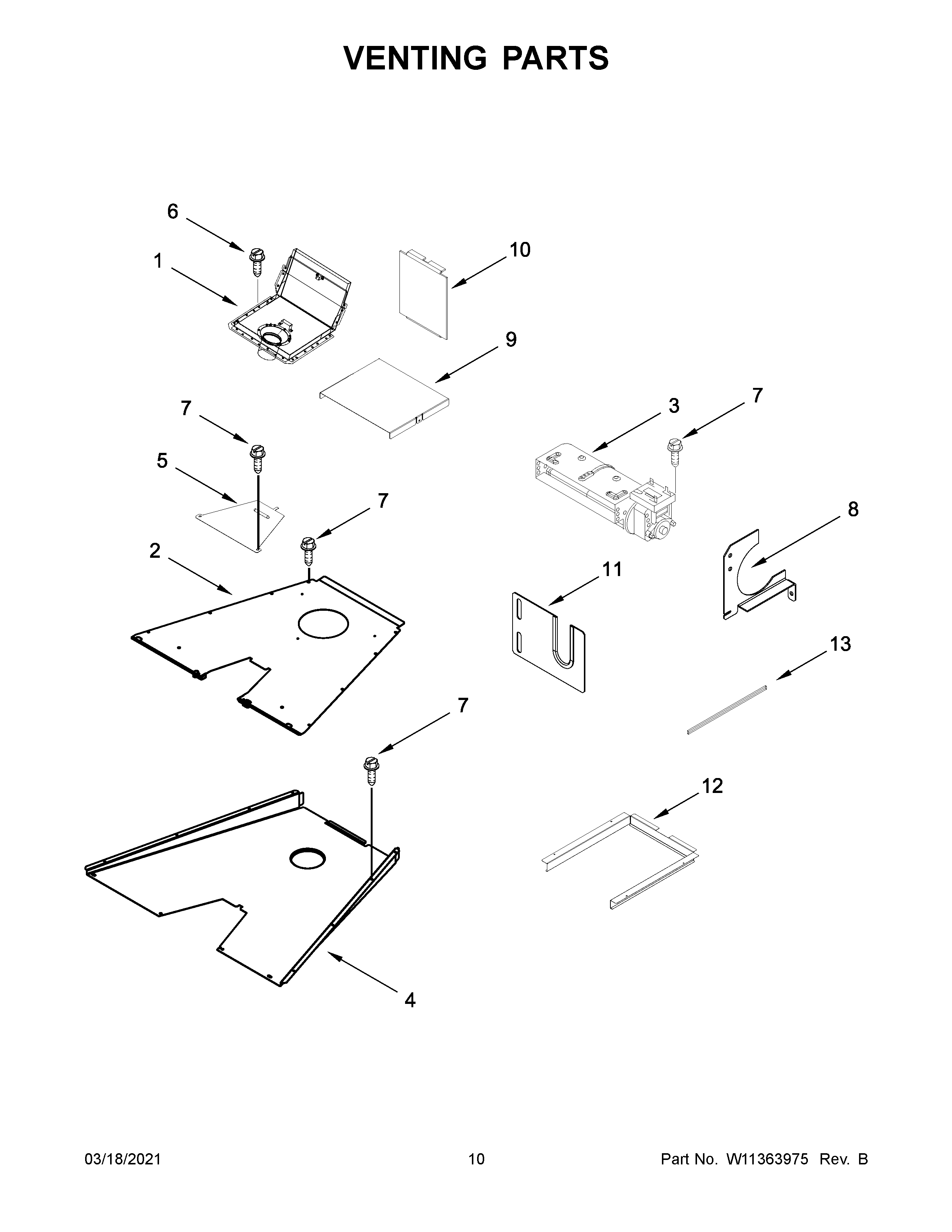 Jenn-Air JGRP536HM00 venting parts diagram