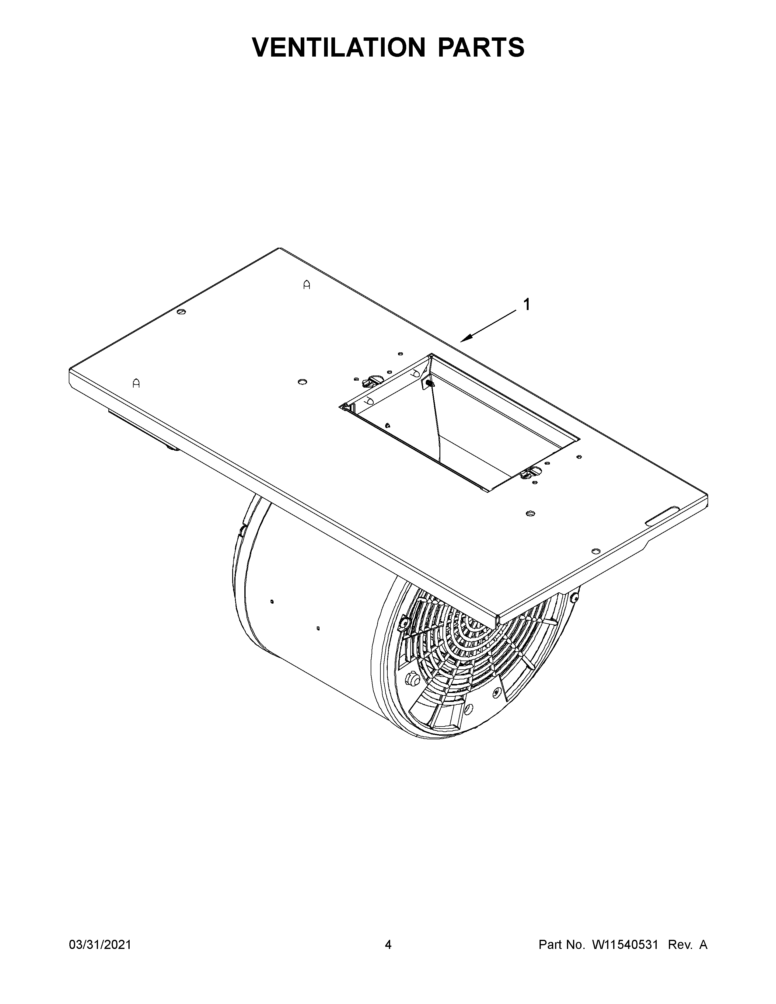 Jenn-Air JXW9030HP2 ventilation parts diagram