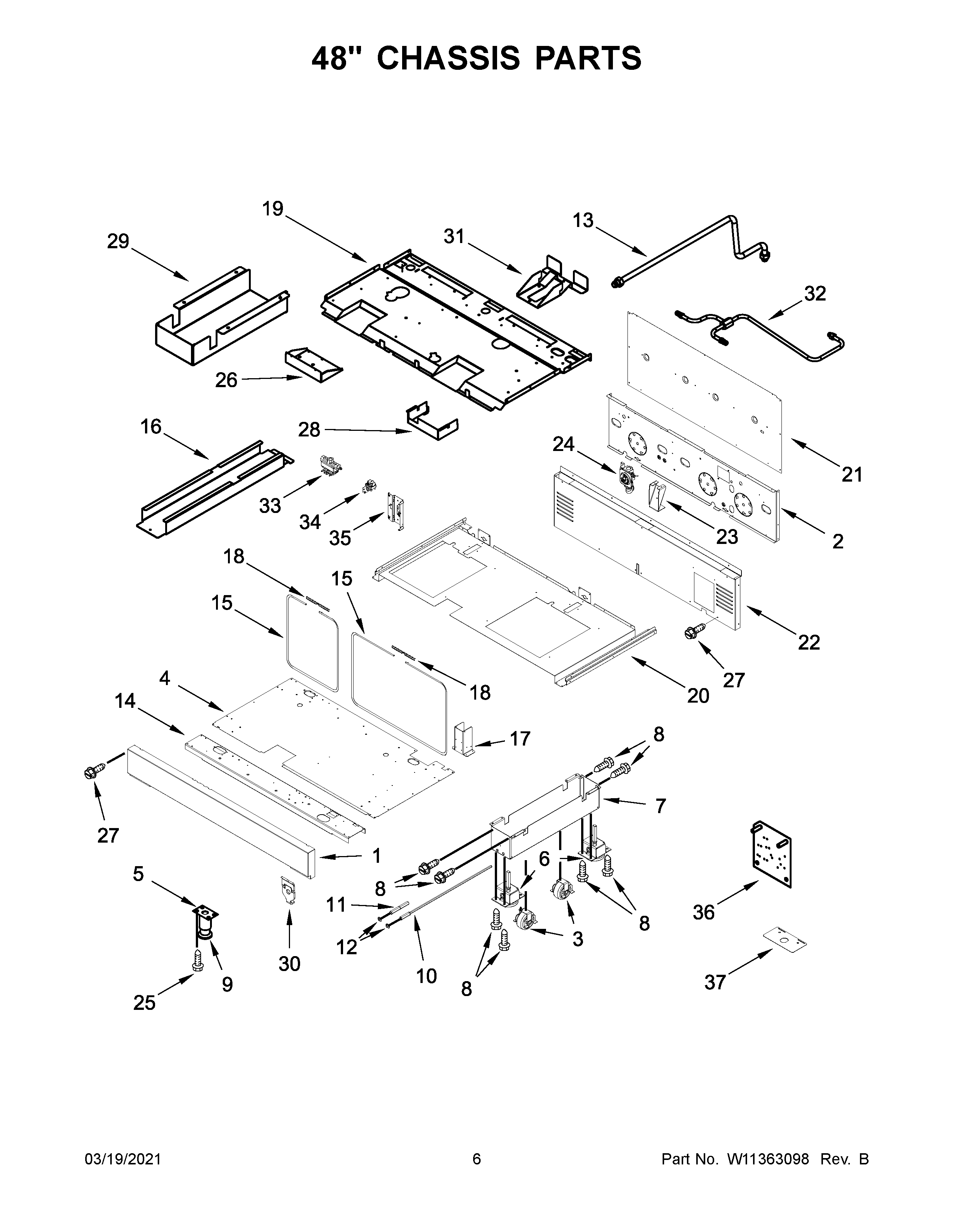 Jenn-Air JGRP548HM00 48" chassis parts diagram