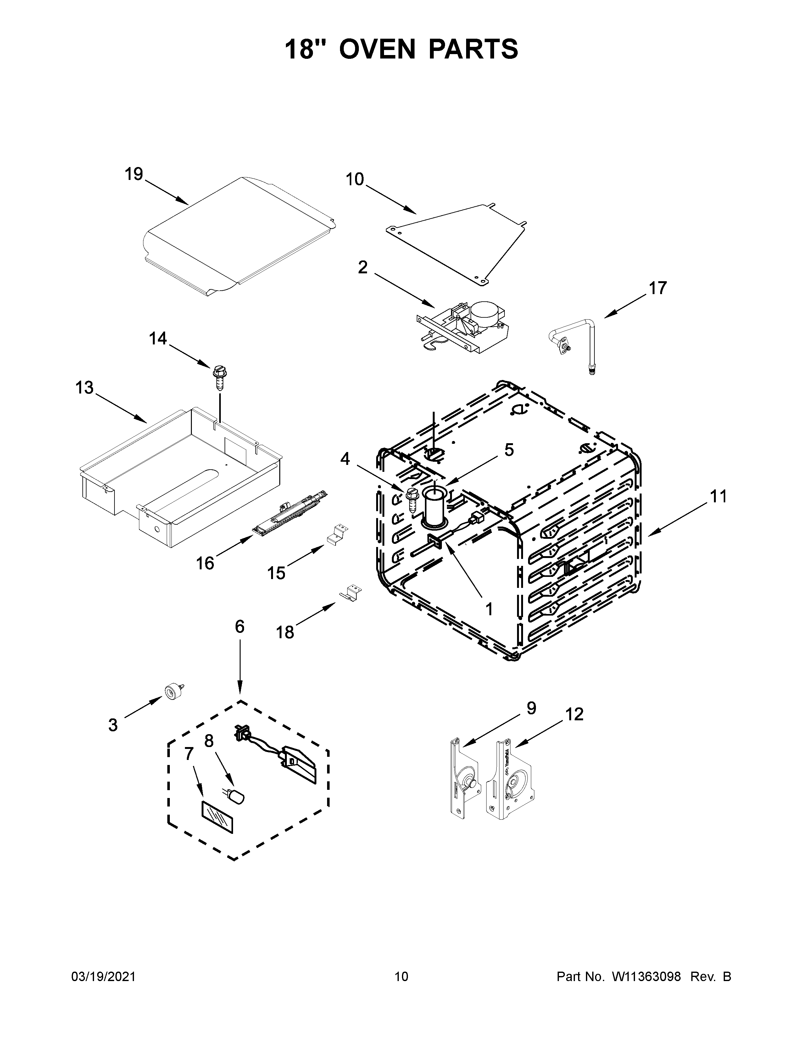 Jenn-Air JGRP548HM00 18" oven parts diagram