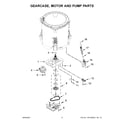 Whirlpool WTW5100HC1 gearcase, motor and pump parts diagram