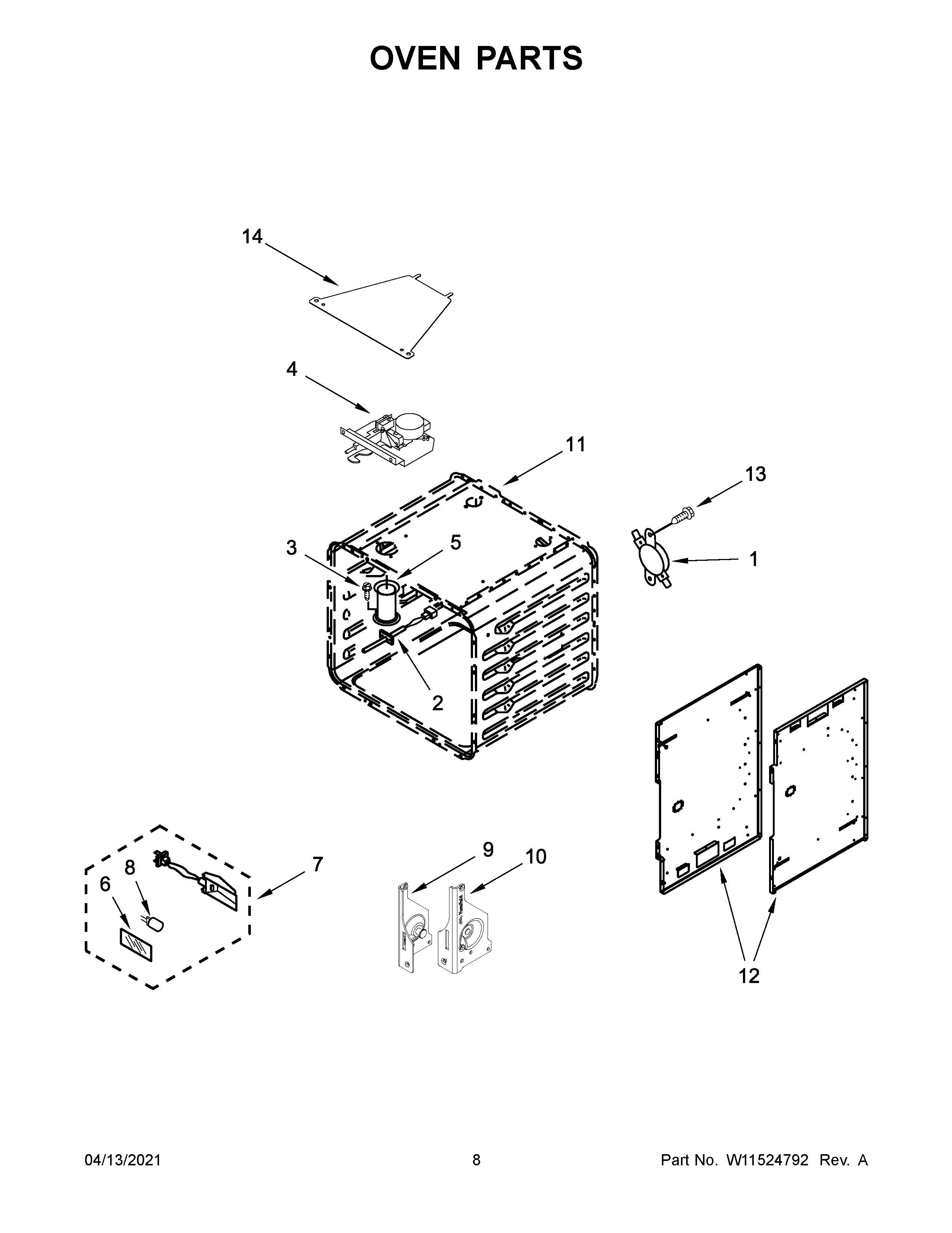 KitchenAid KFDC506JPA01 oven parts diagram