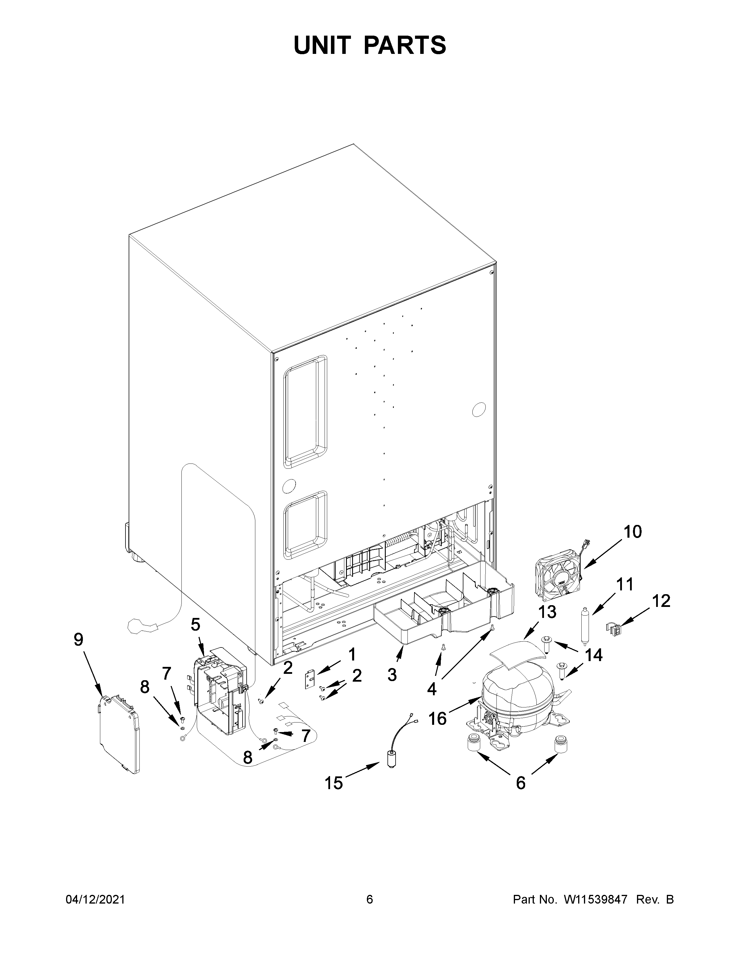 KitchenAid KUBL214KSB00 unit parts diagram