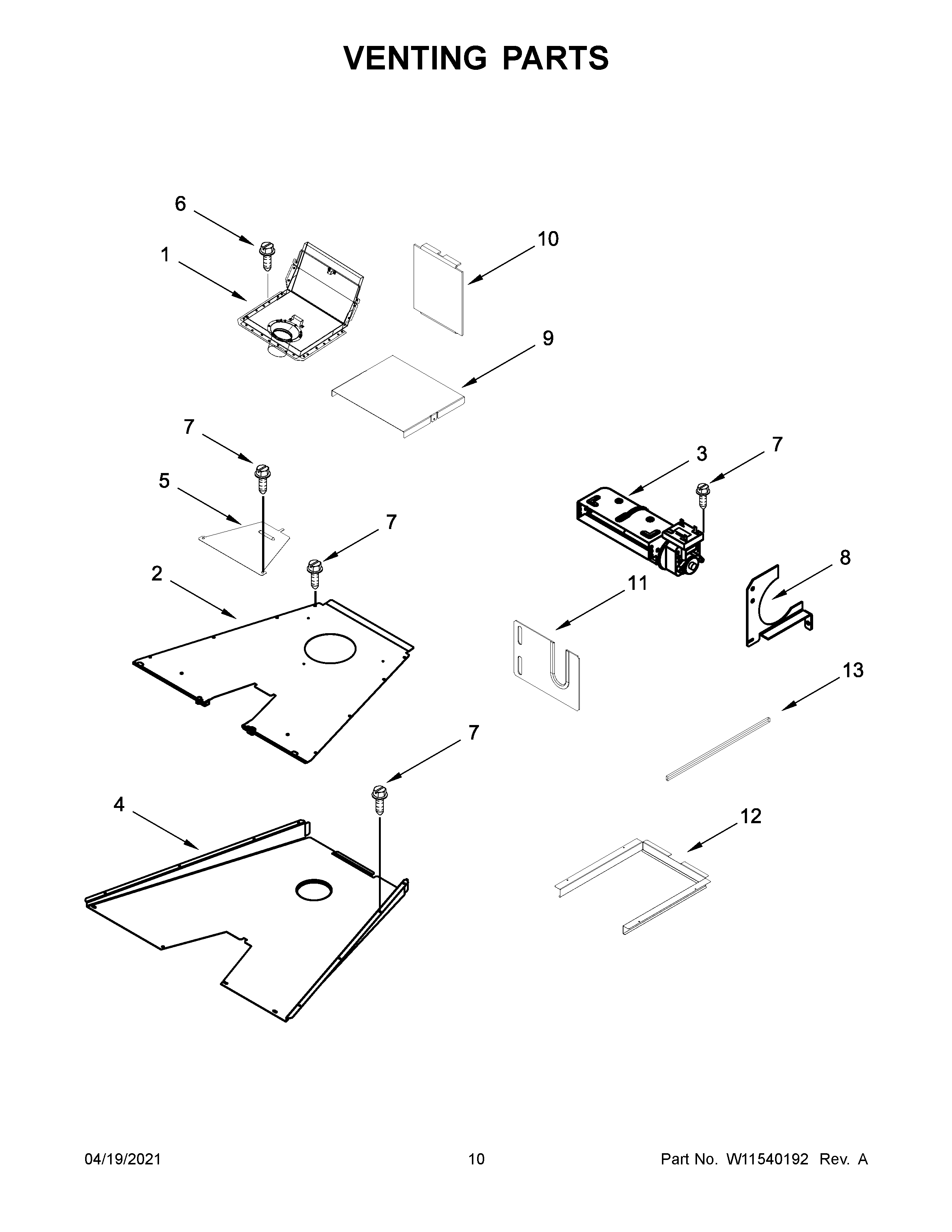 Jenn-Air JGRP636HM01 venting parts diagram