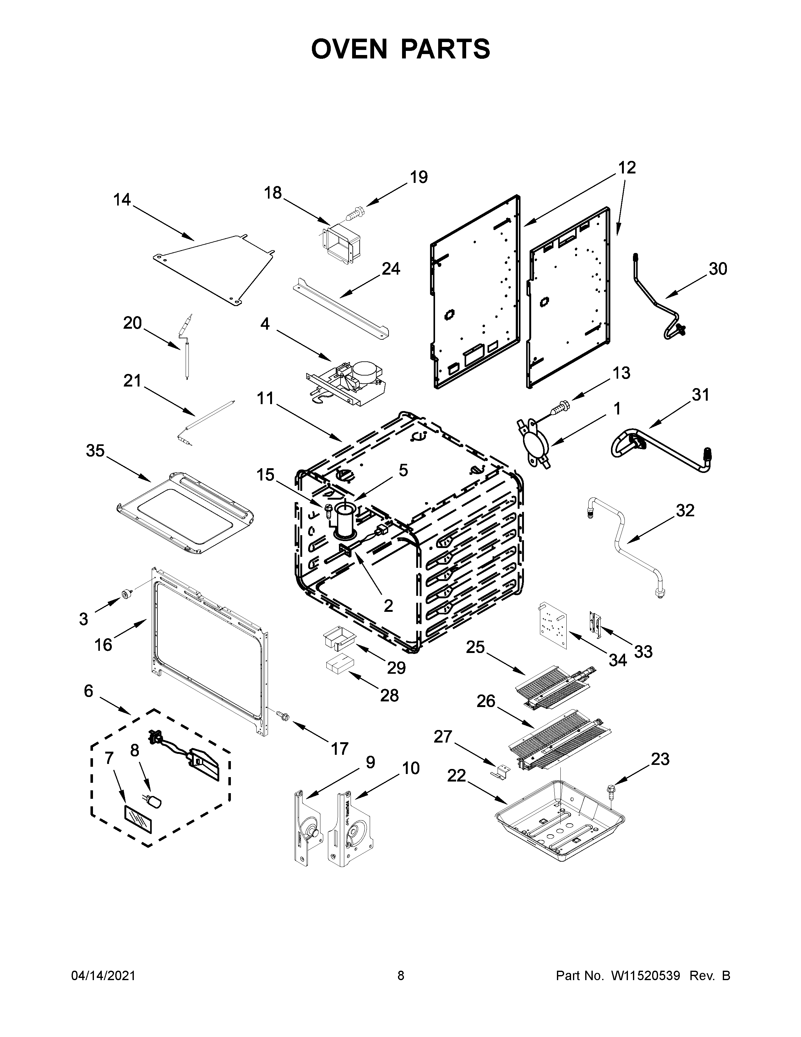 KitchenAid KFGC500JBK01 oven parts diagram