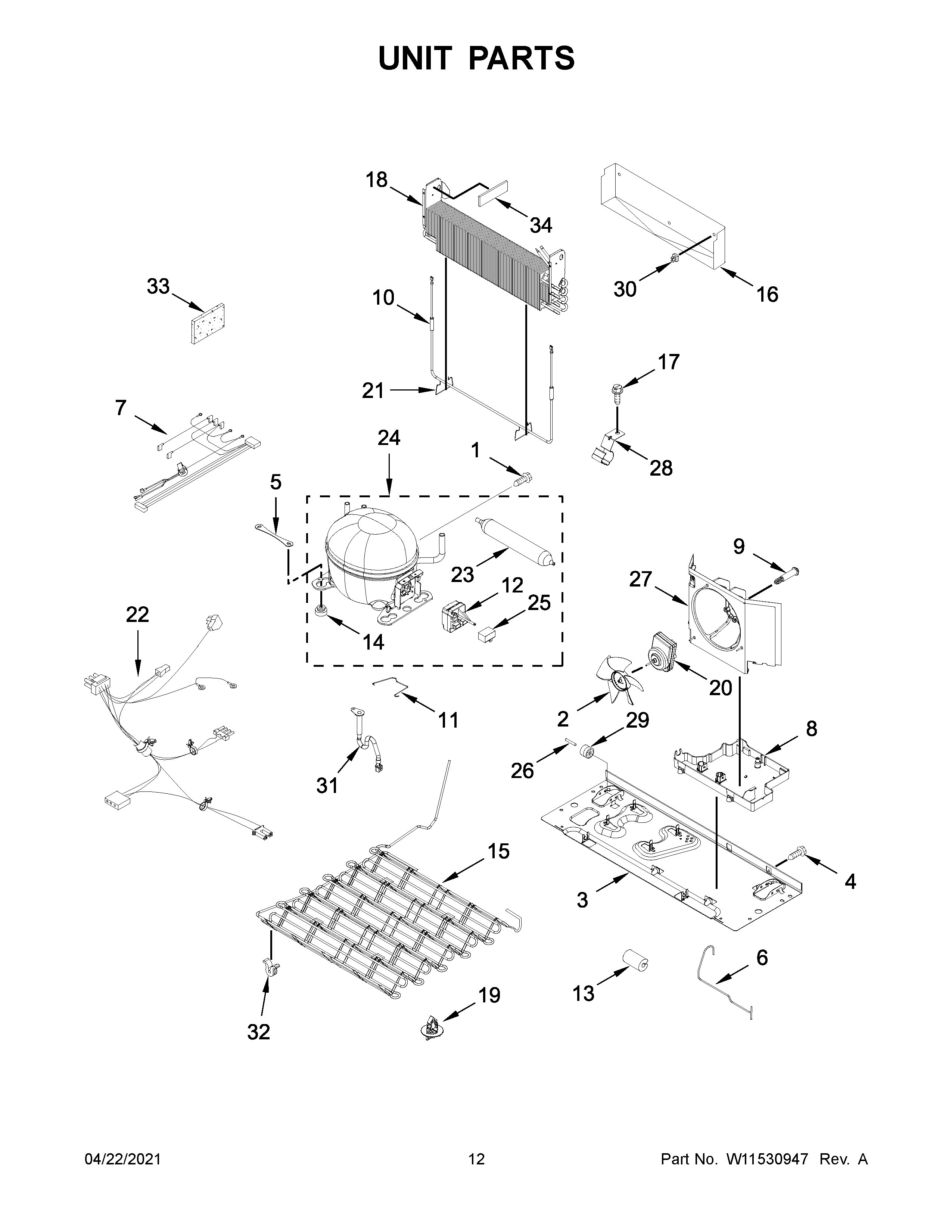 Whirlpool WRB329DFBB03 unit parts diagram