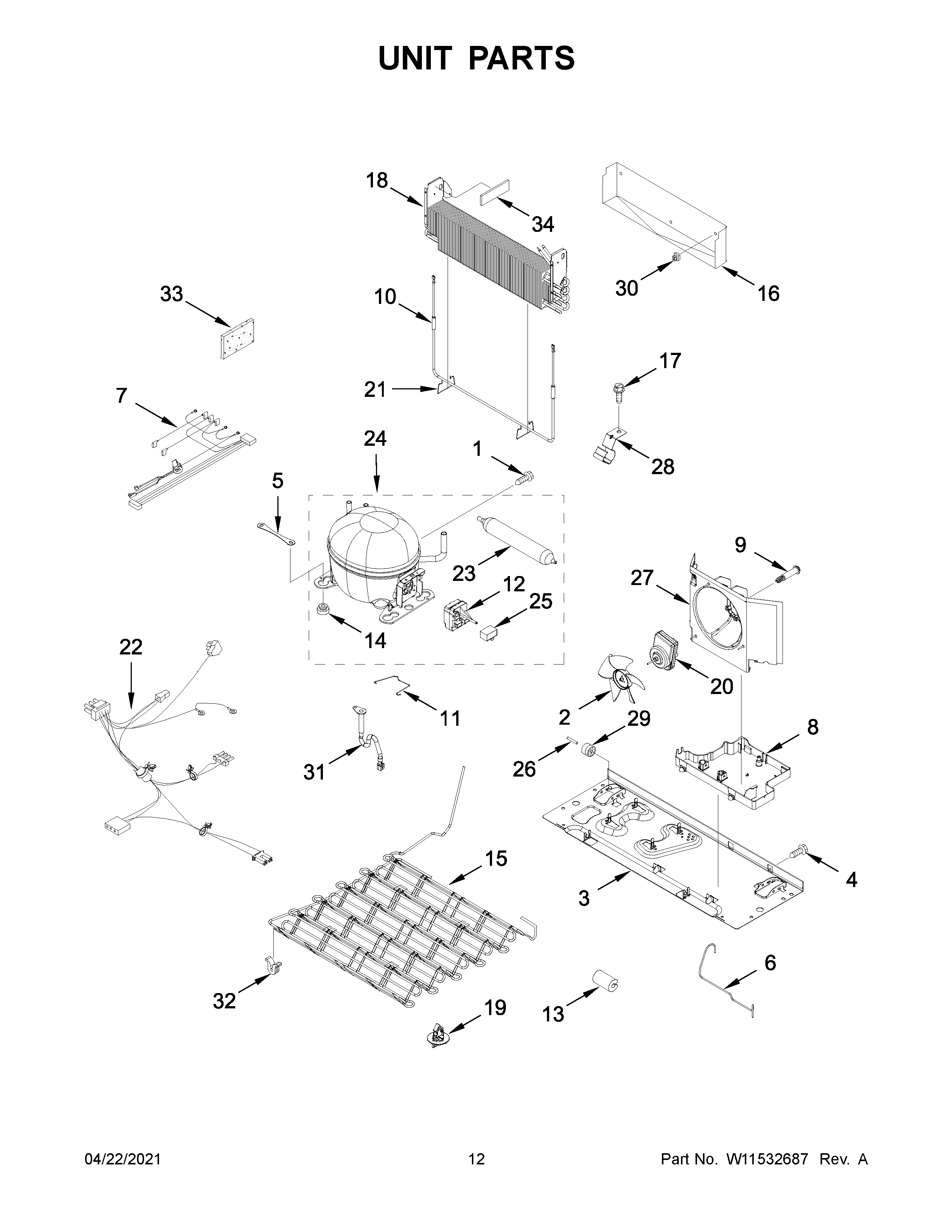 Whirlpool WRB329DMBM03 unit parts diagram
