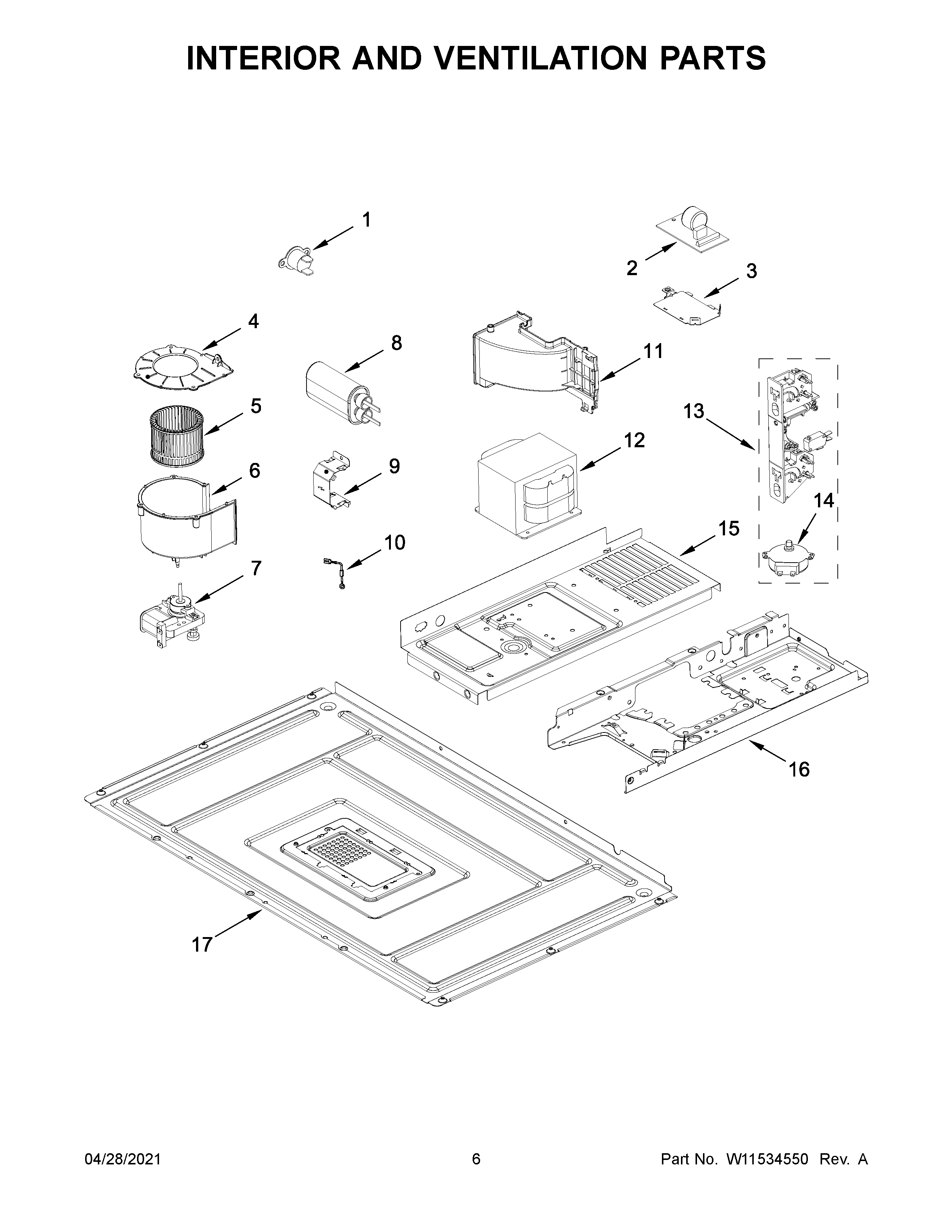 KitchenAid KMBT5011KSS01 interior and ventilation parts diagram