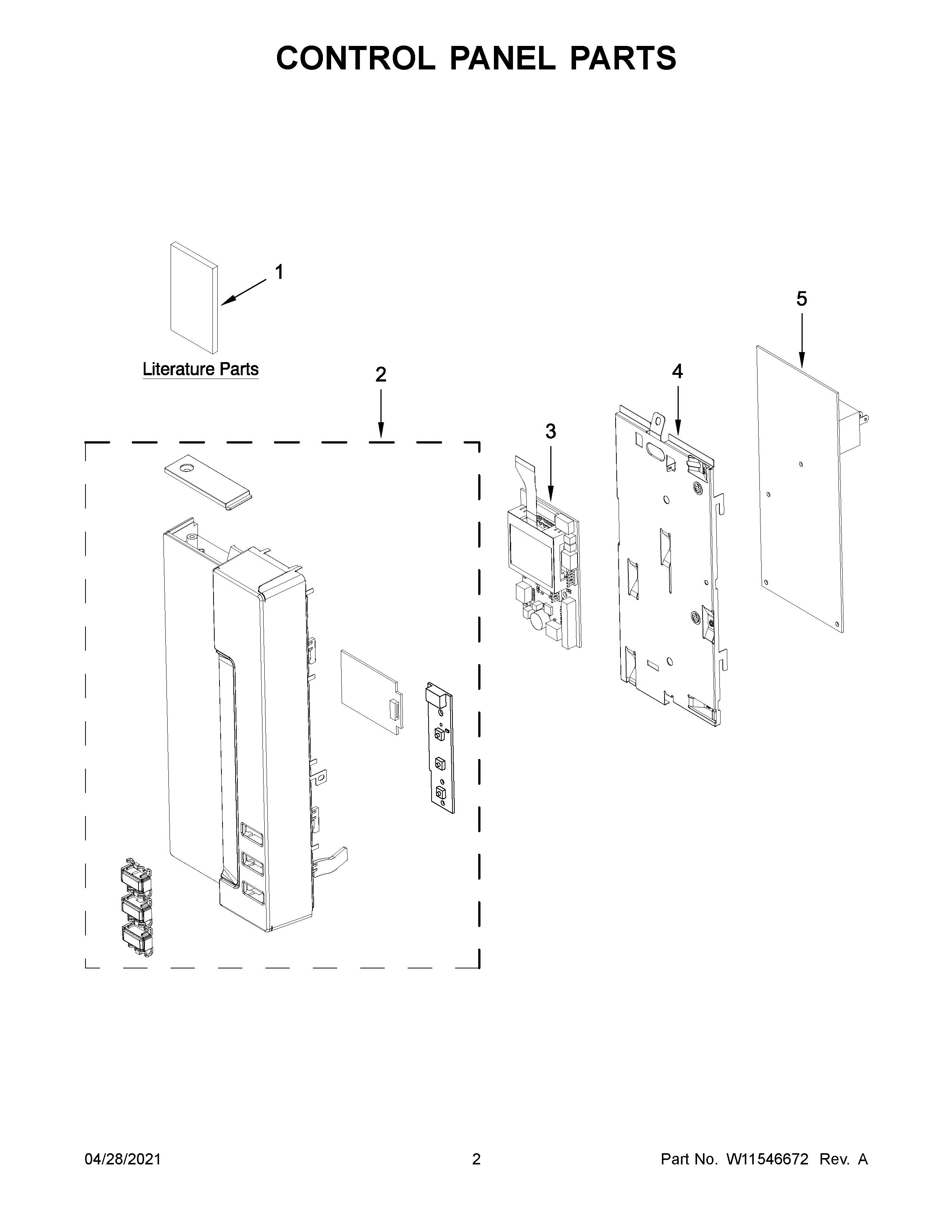 KitchenAid KMBT5511KSS01 control panel parts diagram