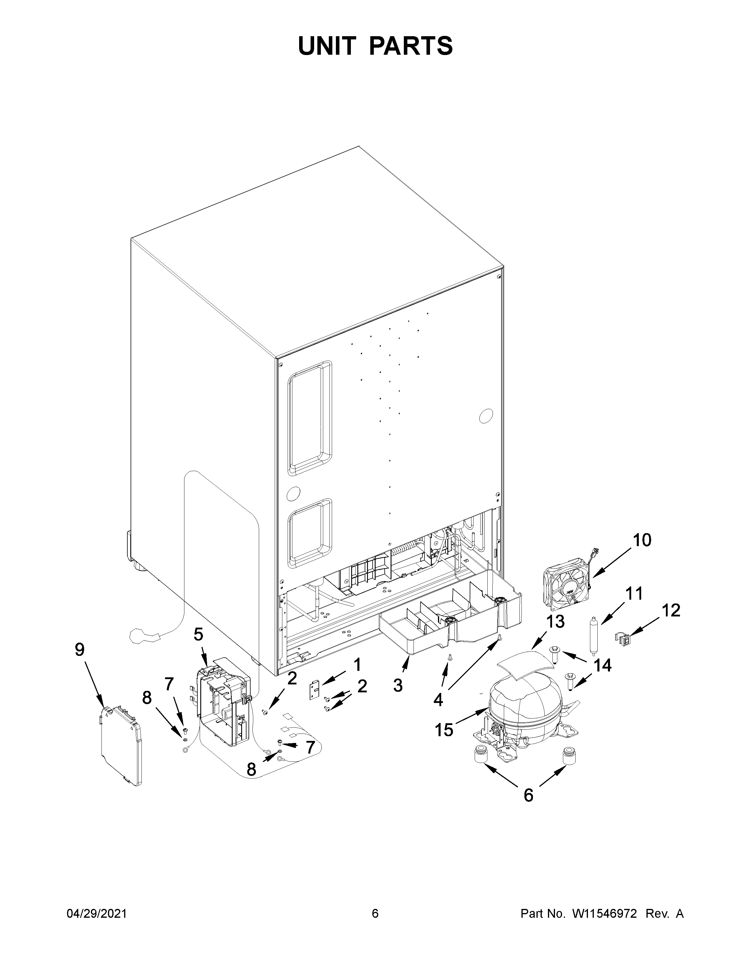 KitchenAid KURL114KPA00 unit parts diagram