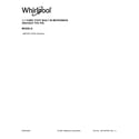 Whirlpool WMT55511KS02 cover sheet diagram