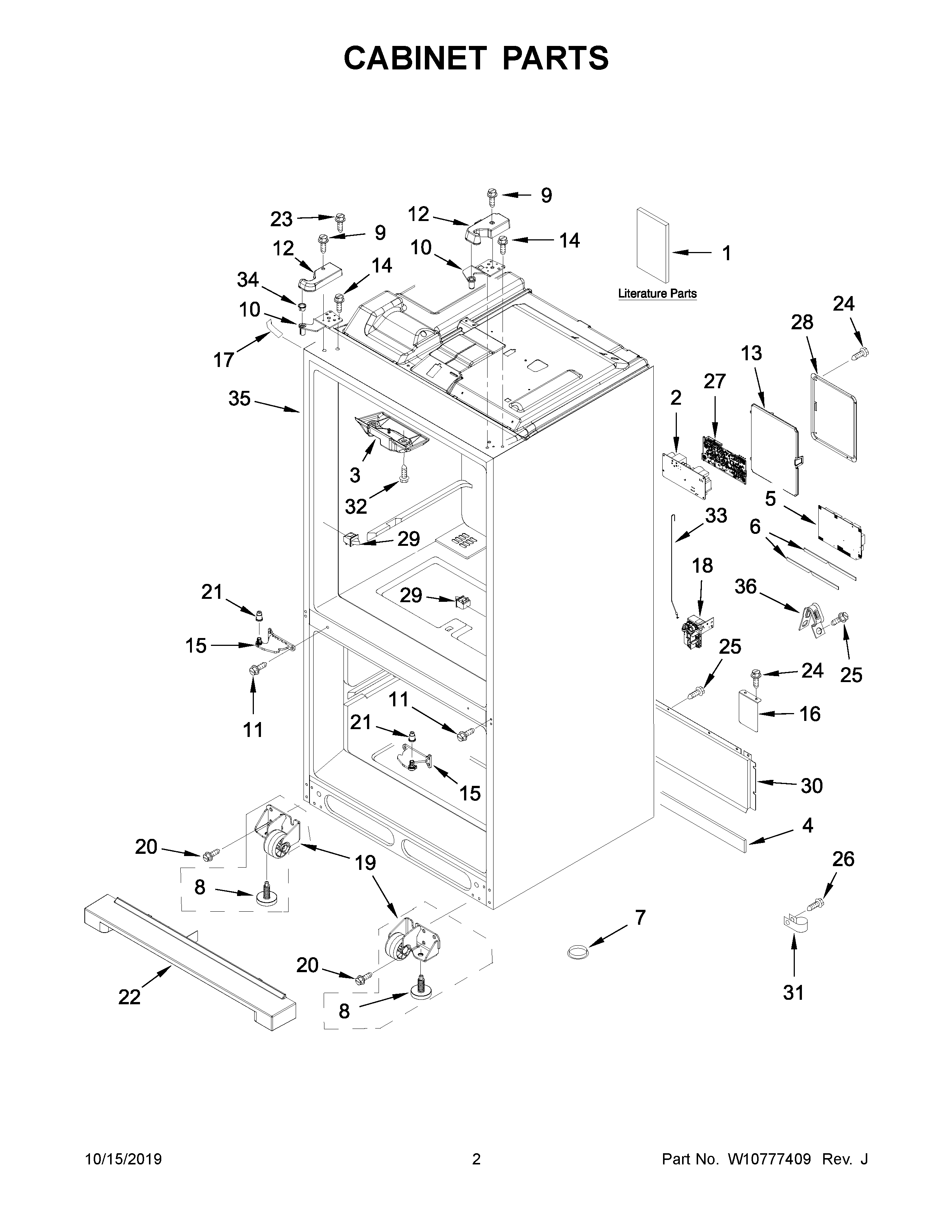 KitchenAid KRMF706ESS00 cabinet parts diagram