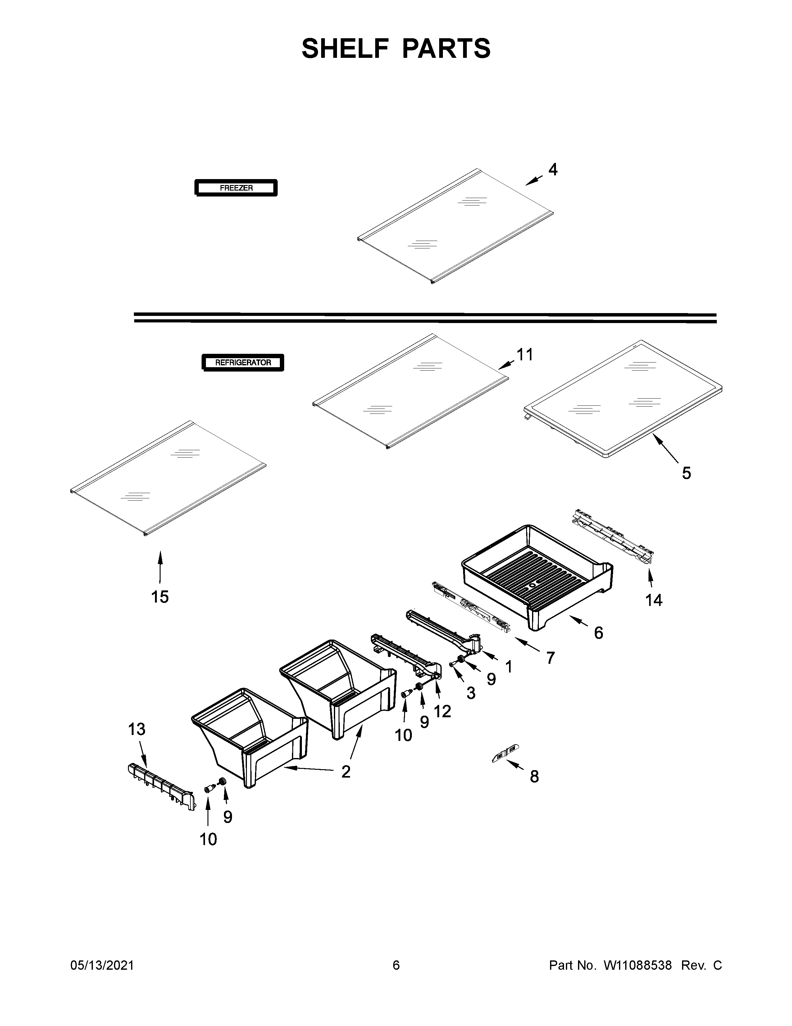 Maytag MRT118FFFE01 shelf parts diagram