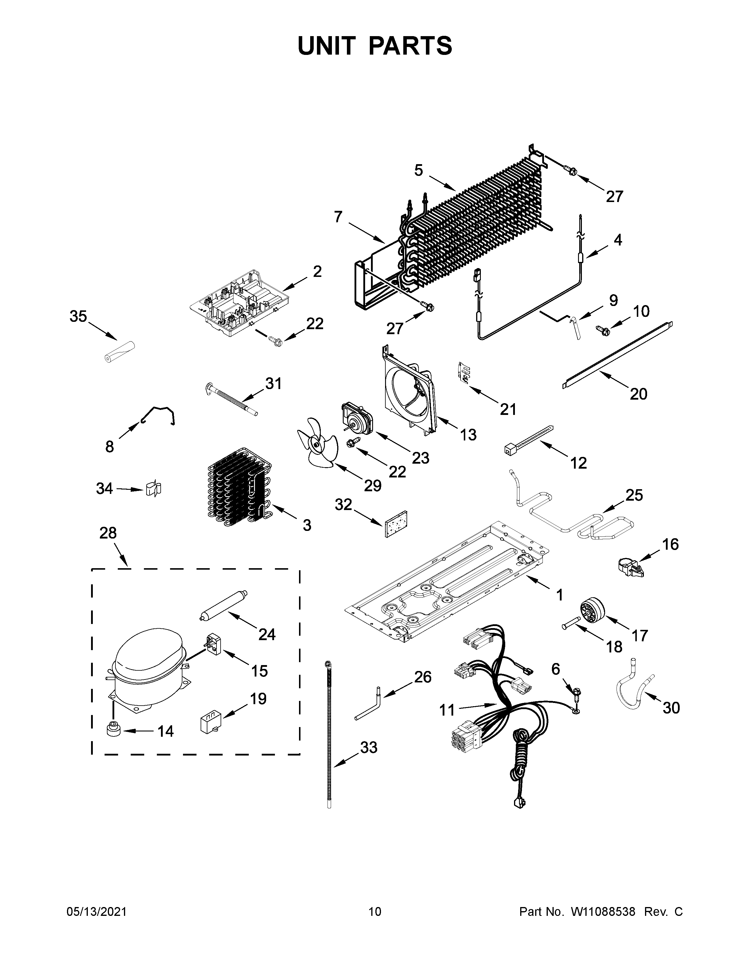 Maytag MRT118FFFE01 unit parts diagram