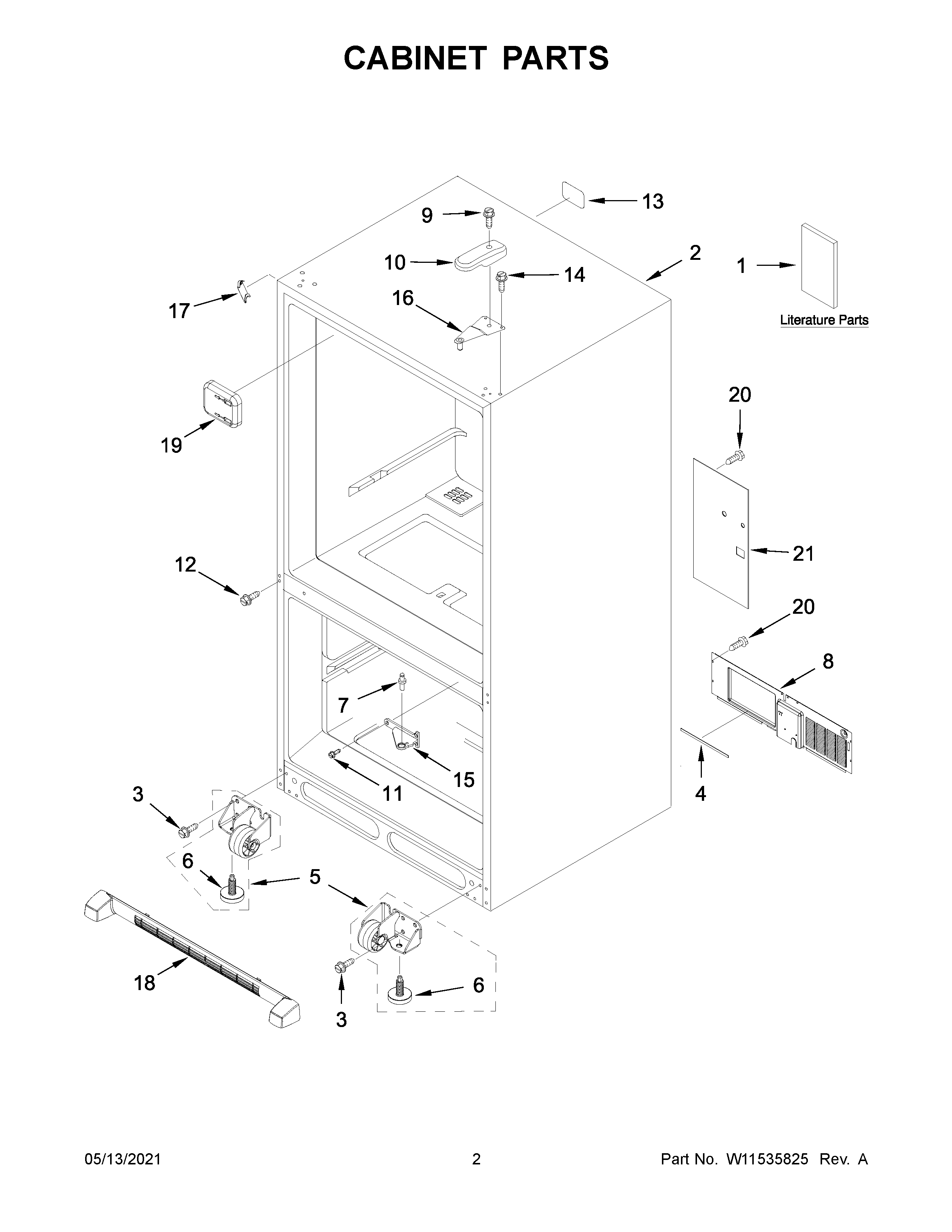 KitchenAid KRBL102ESS03 cabinet parts diagram