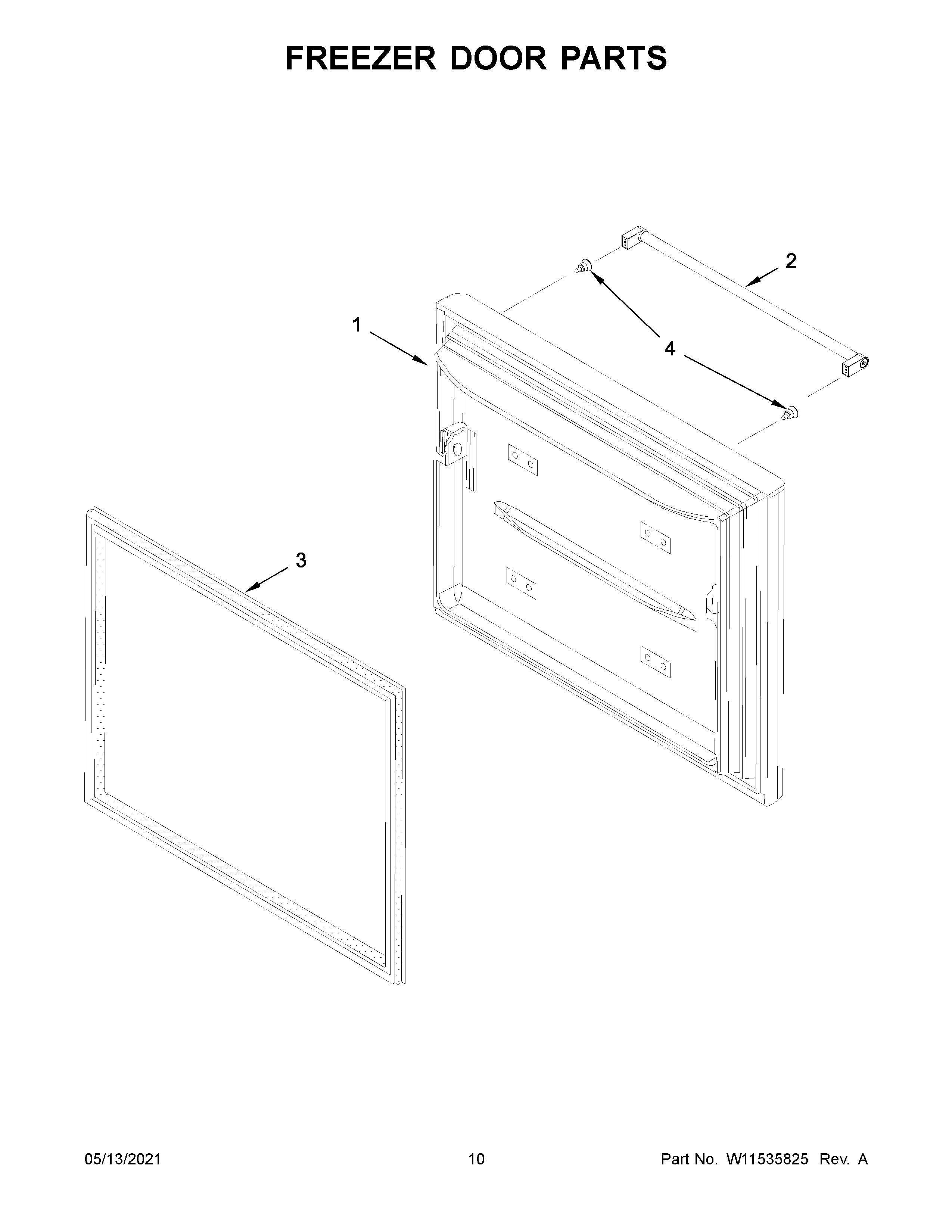 KitchenAid KRBL102ESS03 freezer door parts diagram