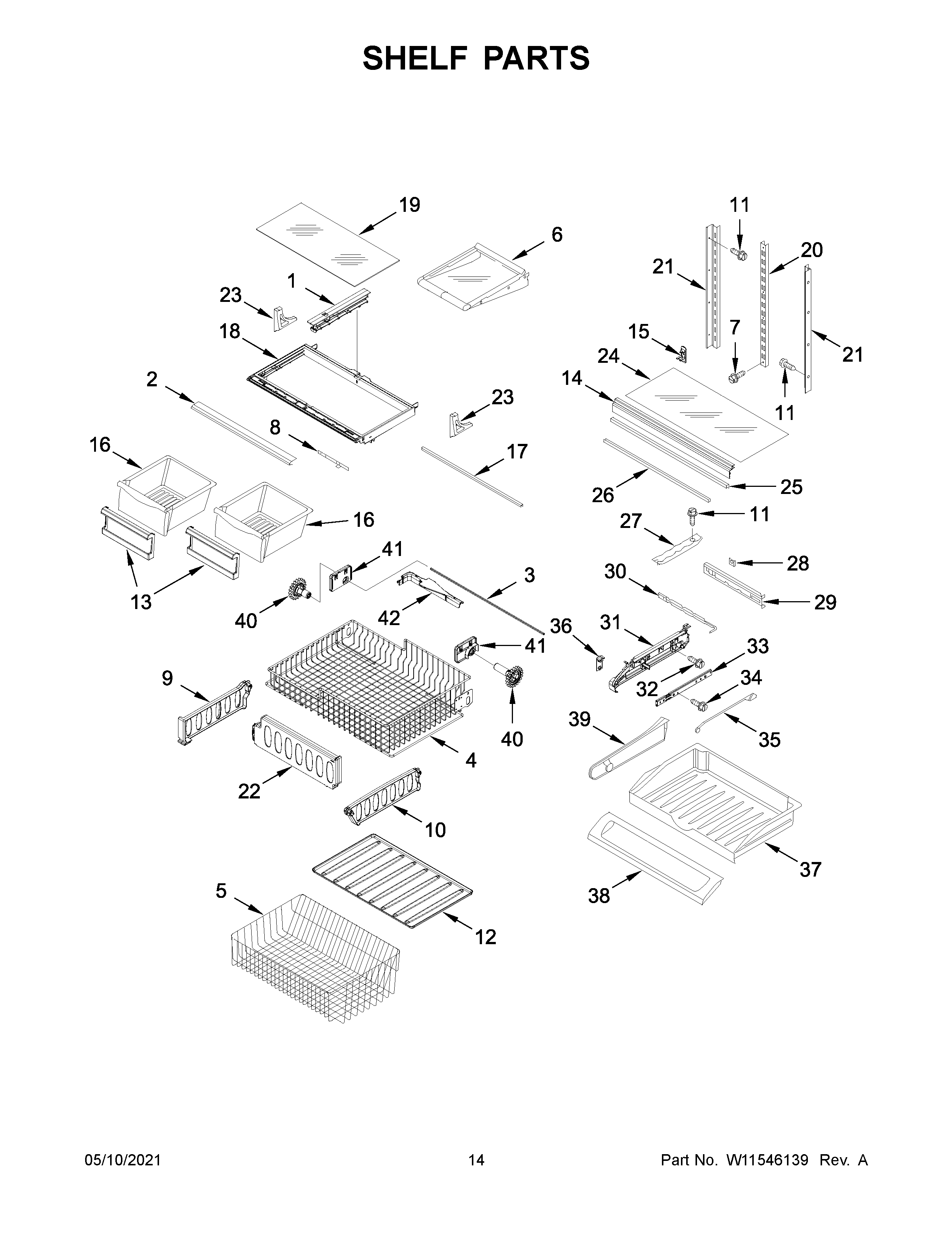 Maytag MFF2258FEZ07 shelf parts diagram