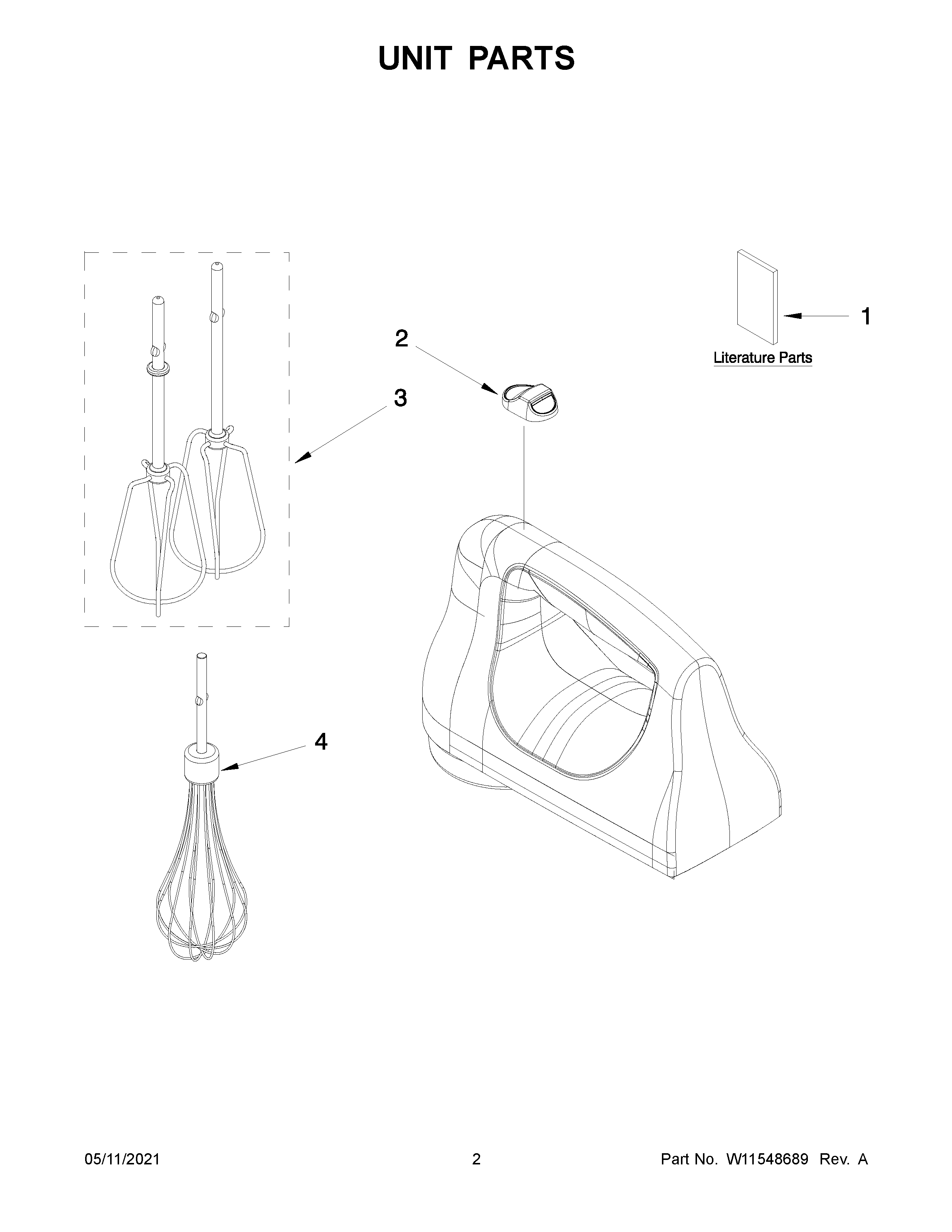 KitchenAid KHM6118OB0 unit parts diagram