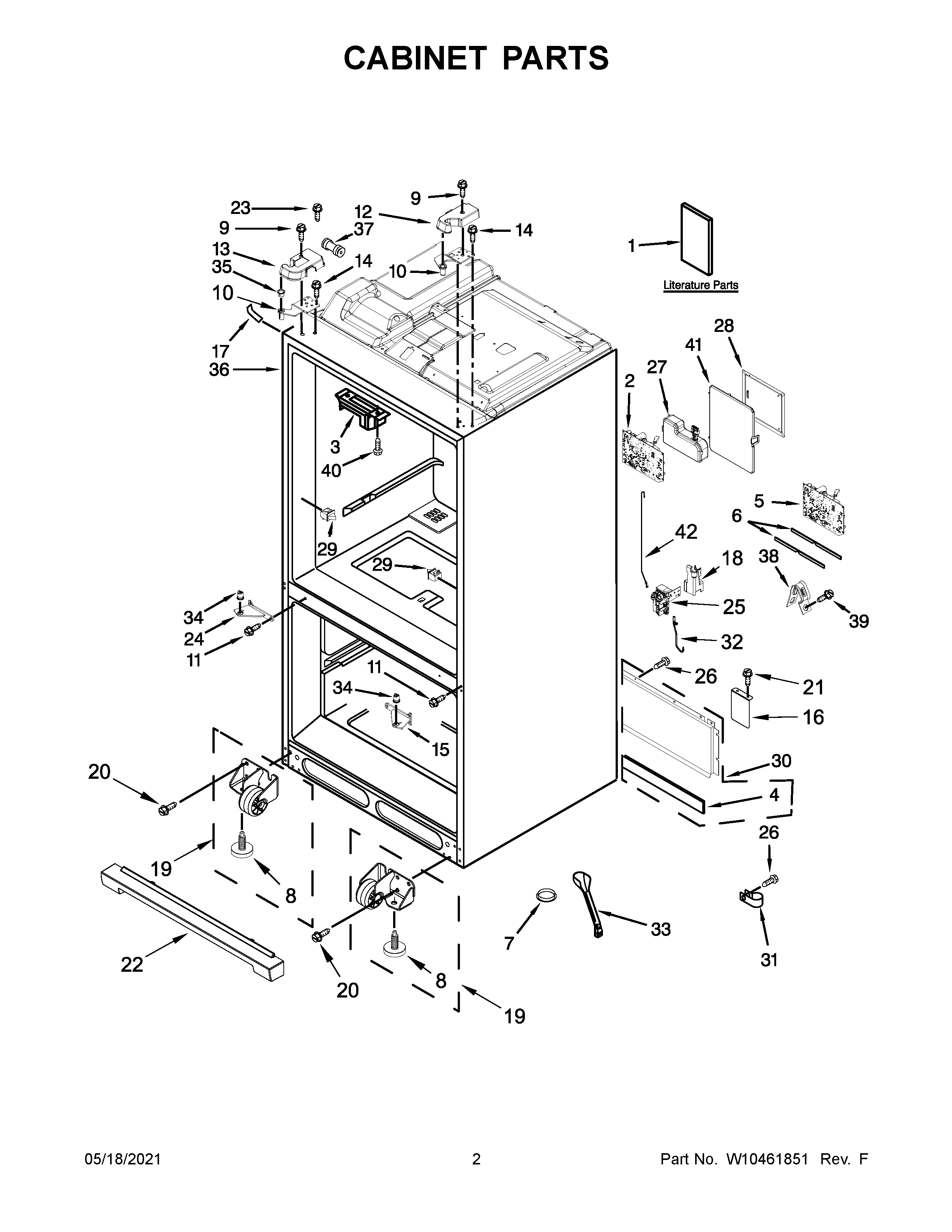 KitchenAid KFIS29BBBL00 cabinet parts diagram