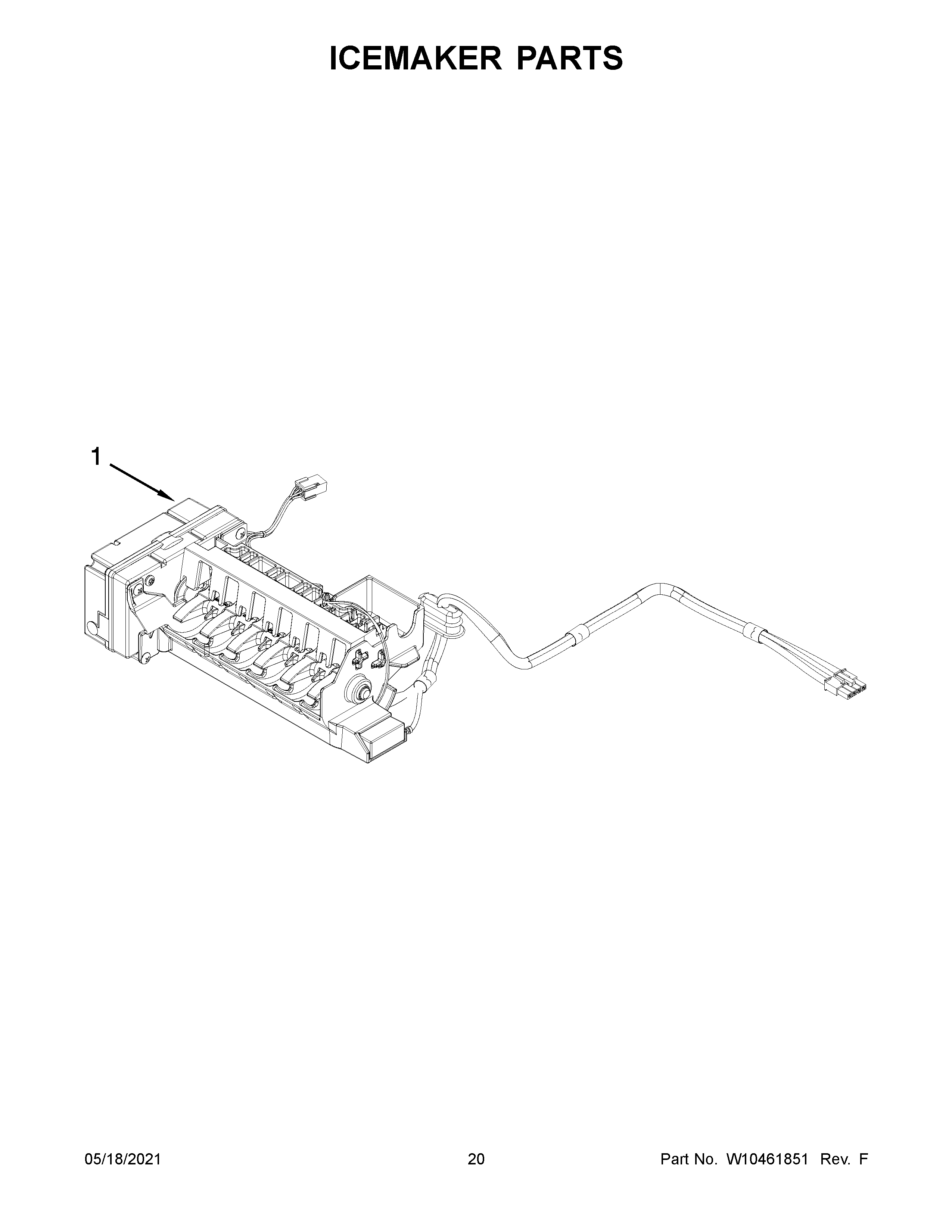 KitchenAid KFIS29BBBL00 icemaker parts diagram