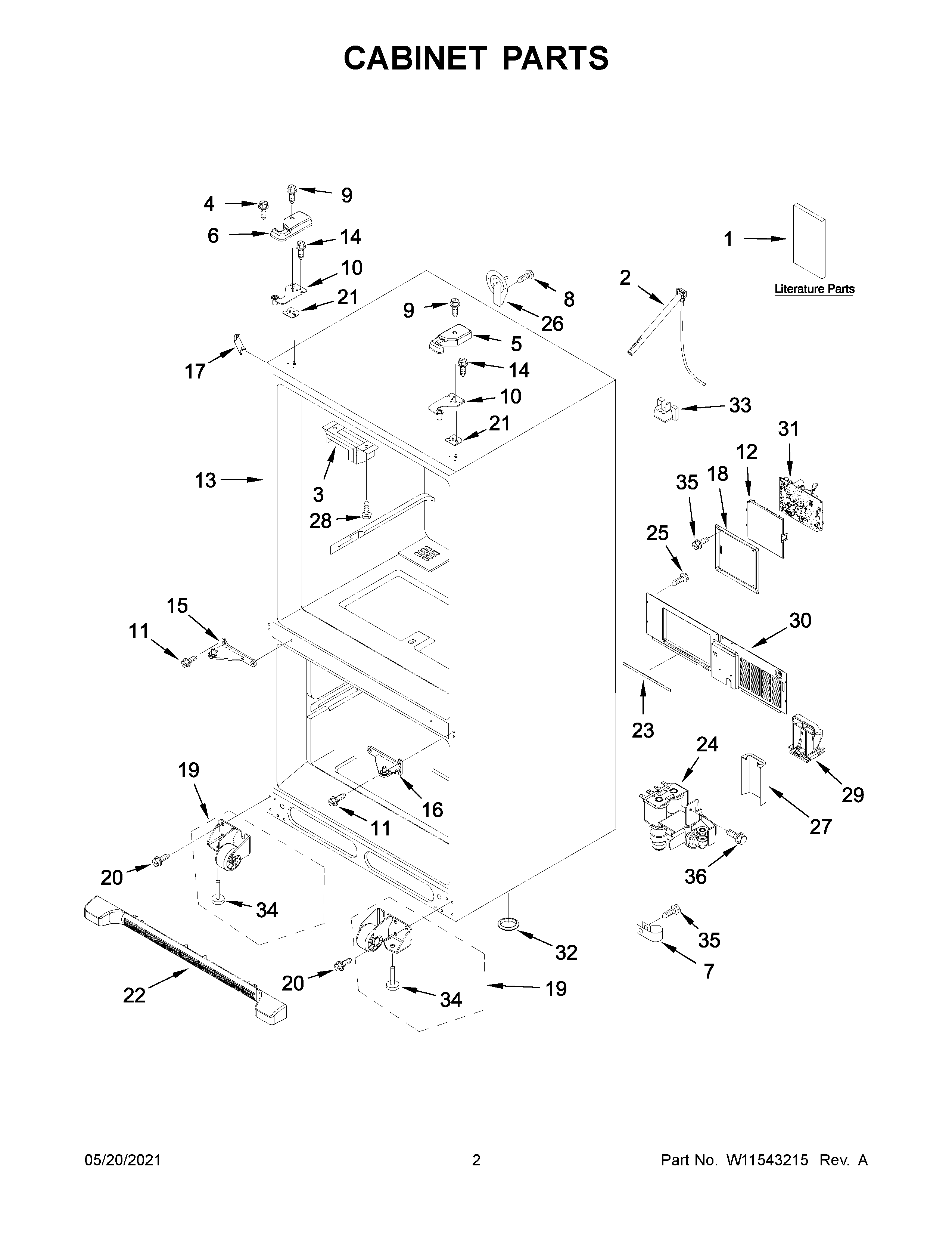 KitchenAid KRFF302ESS05 cabinet parts diagram
