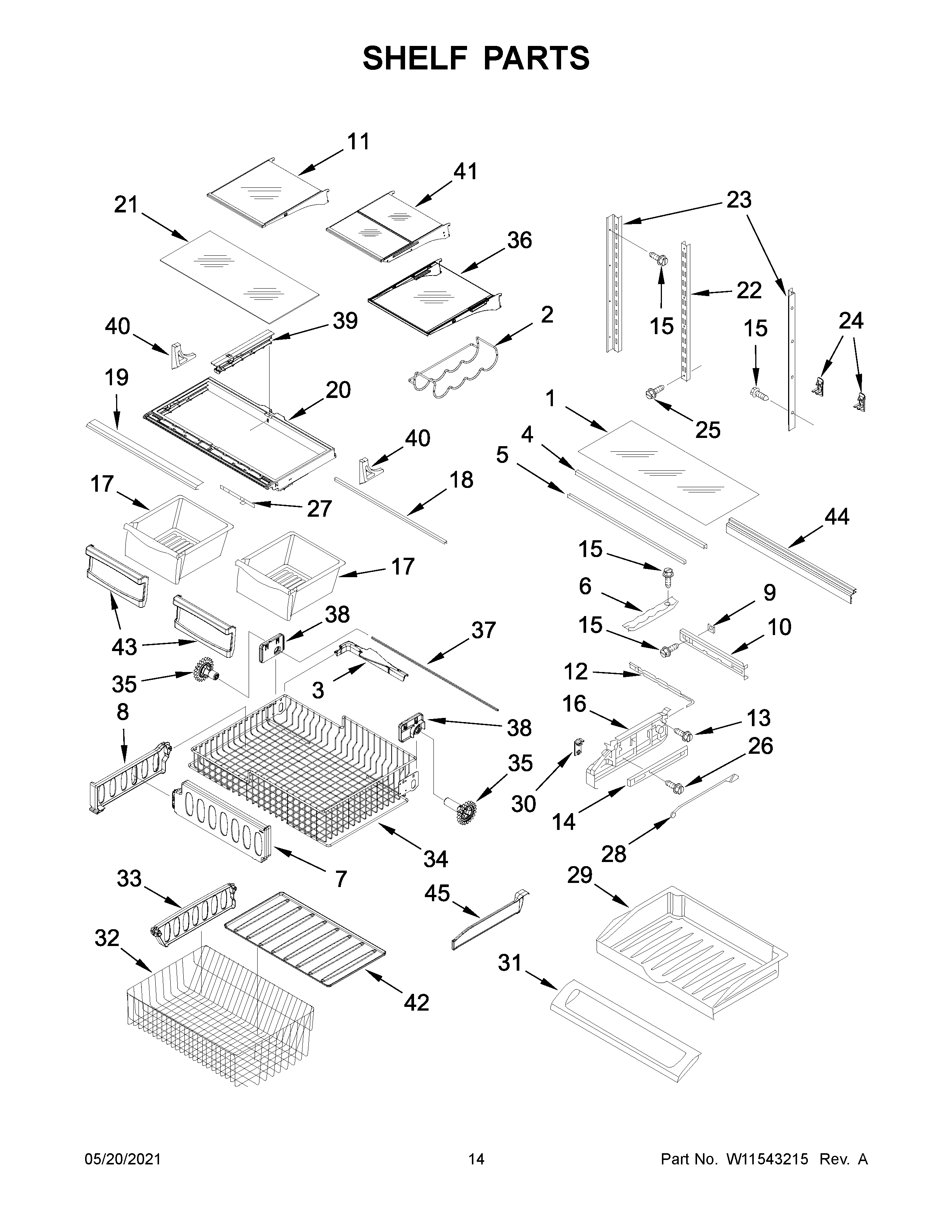 KitchenAid KRFF302ESS05 shelf parts diagram