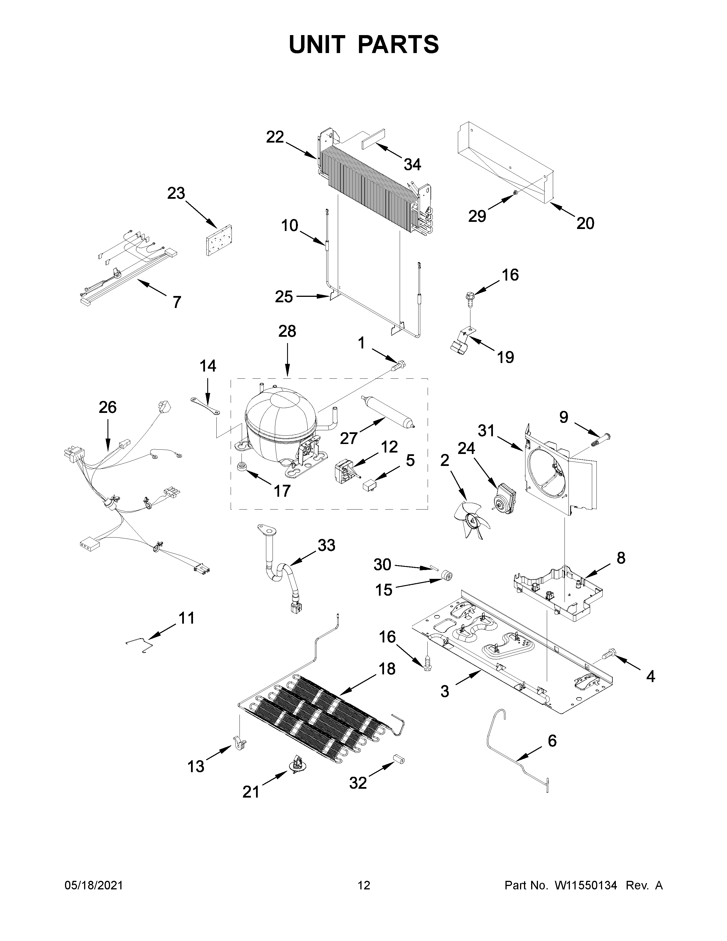 Whirlpool WRF532SNHV04 unit parts diagram