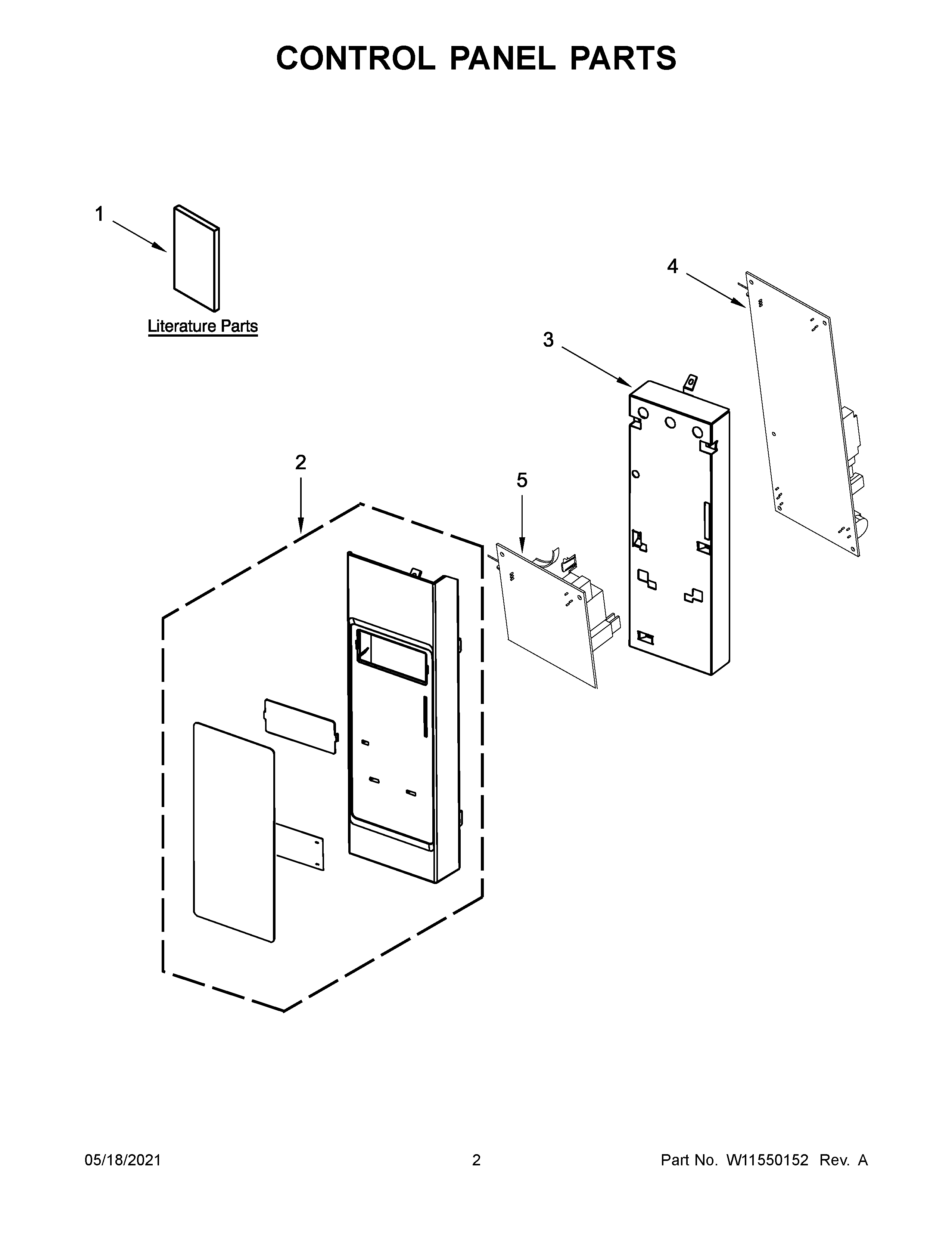 KitchenAid KMHS120KPS01 control panel parts diagram