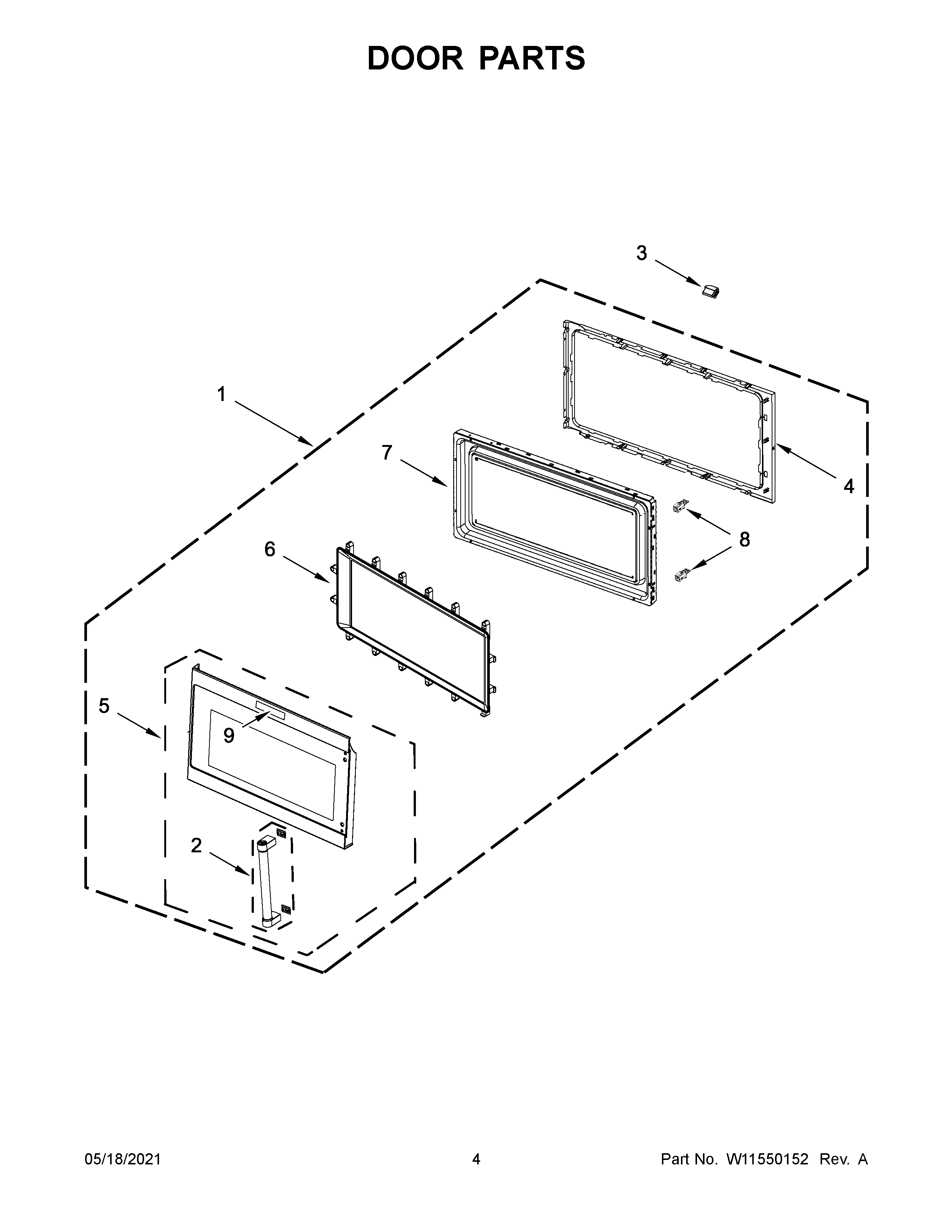 KitchenAid KMHS120KPS01 door parts diagram