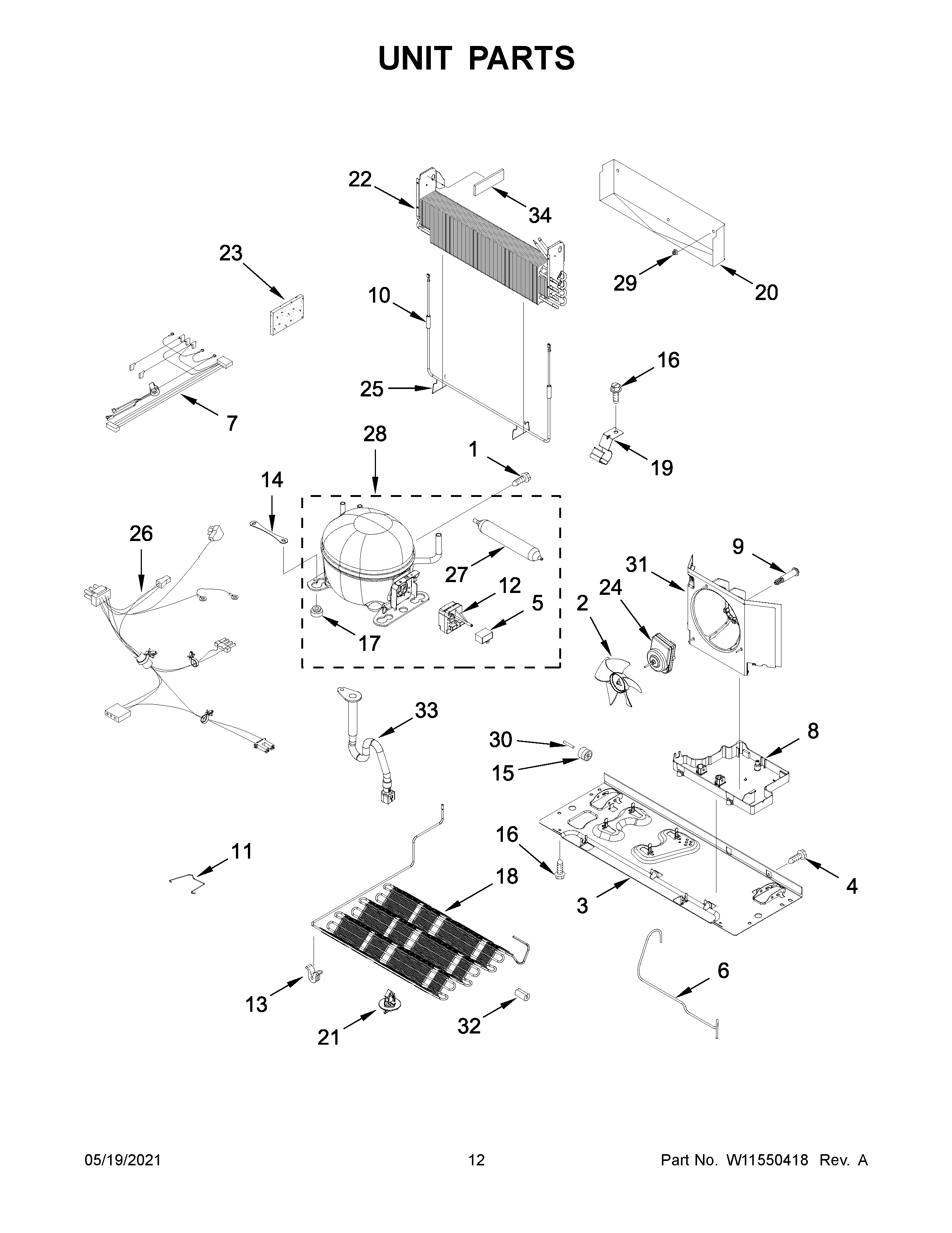 Whirlpool WRF532SNHW04 unit parts diagram