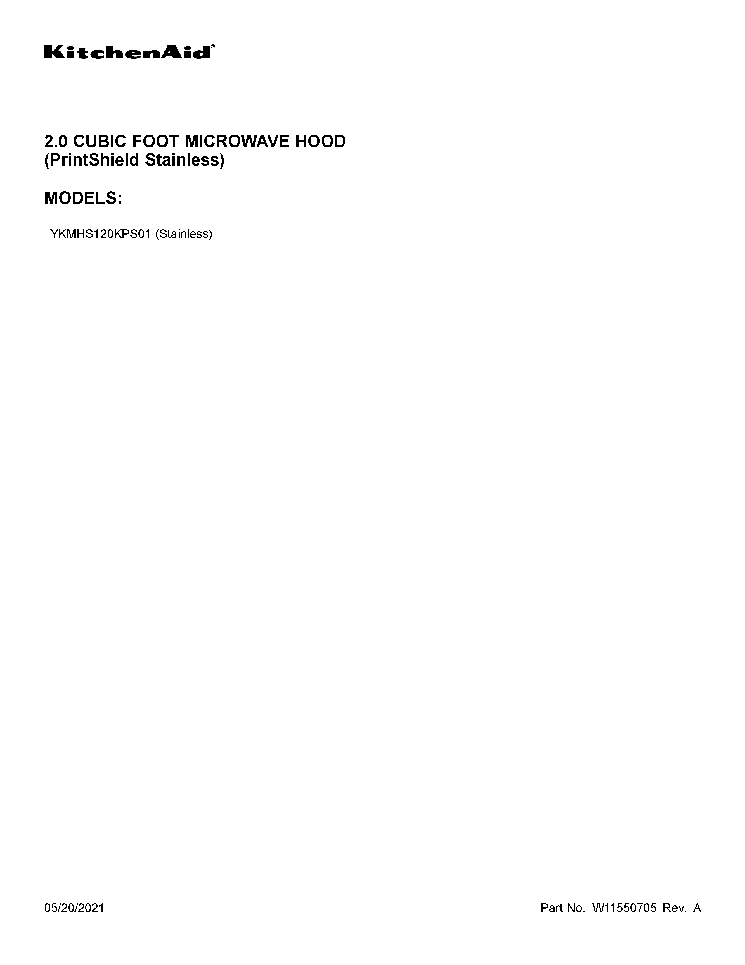 KitchenAid YKMHS120KPS01 cover sheet diagram