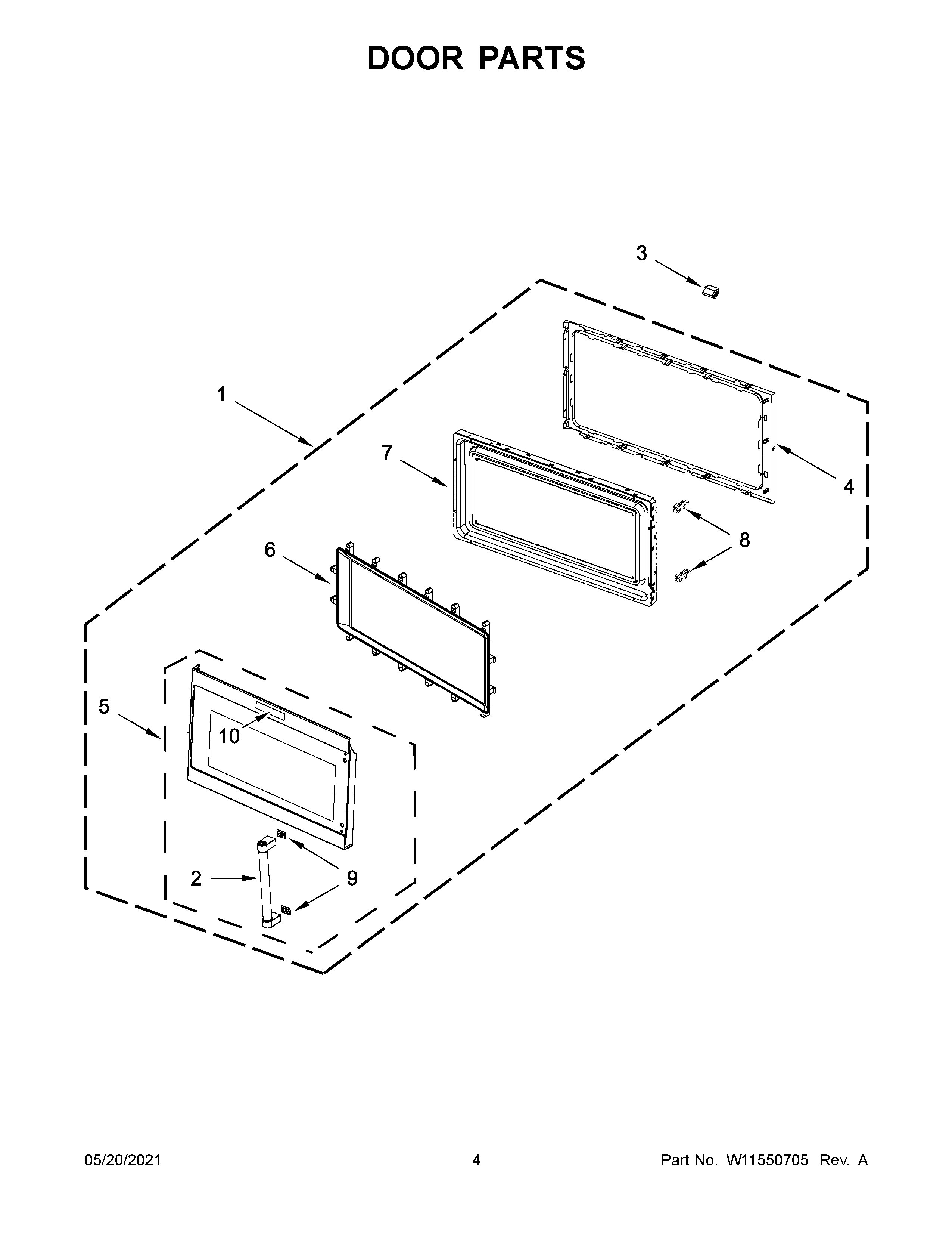 KitchenAid YKMHS120KPS01 door parts diagram