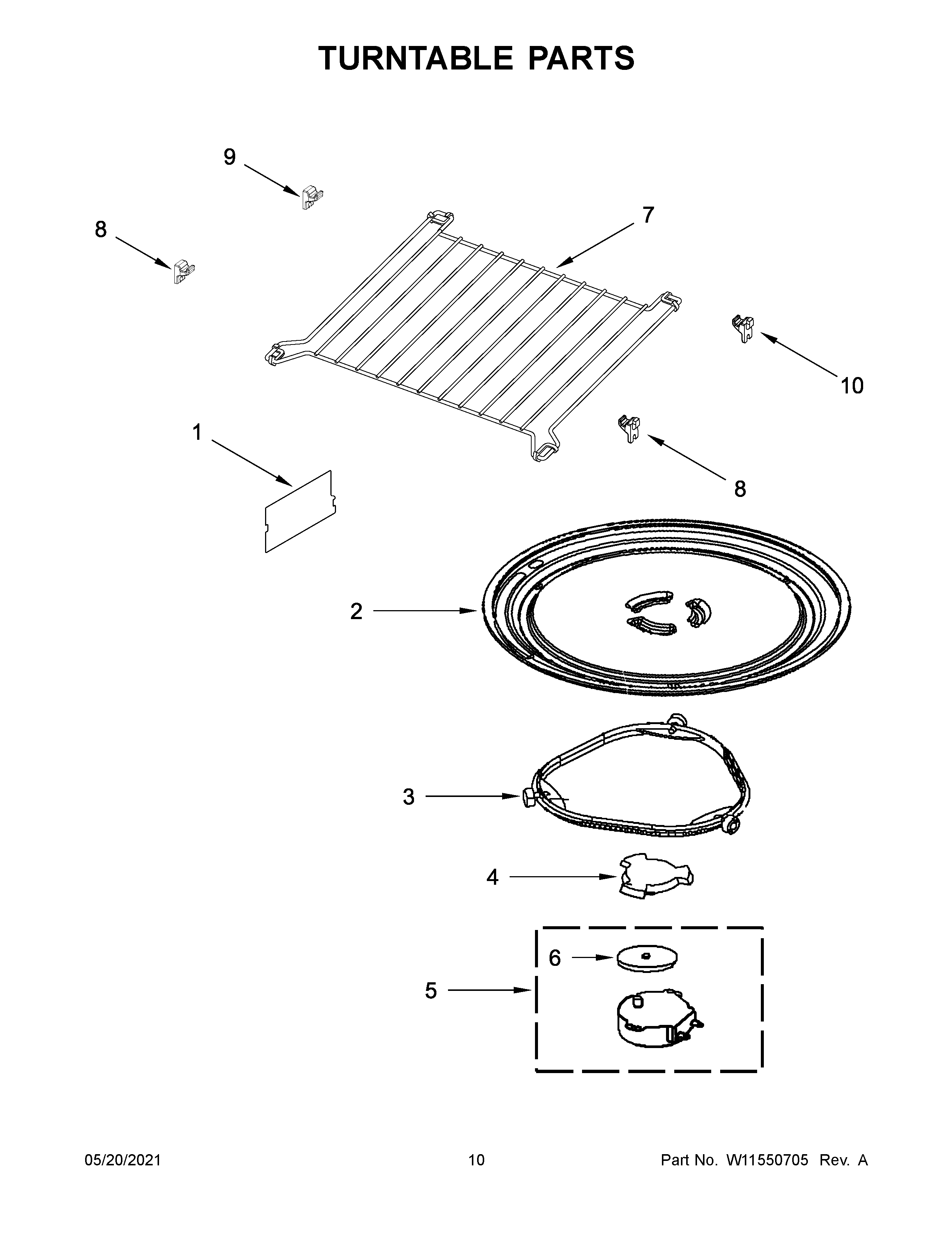 KitchenAid YKMHS120KPS01 turntable parts diagram