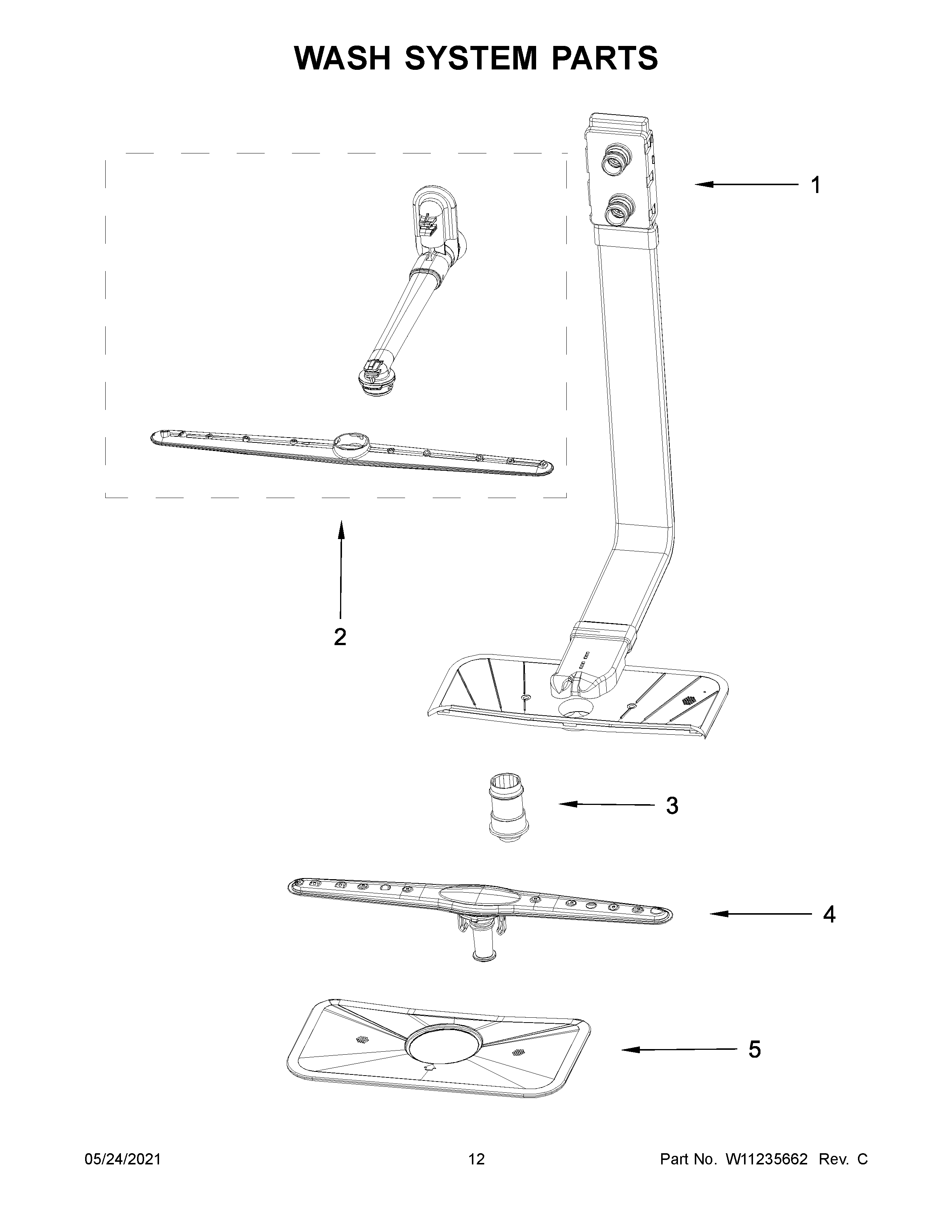 Whirlpool WDF518SAHM0 wash system parts diagram