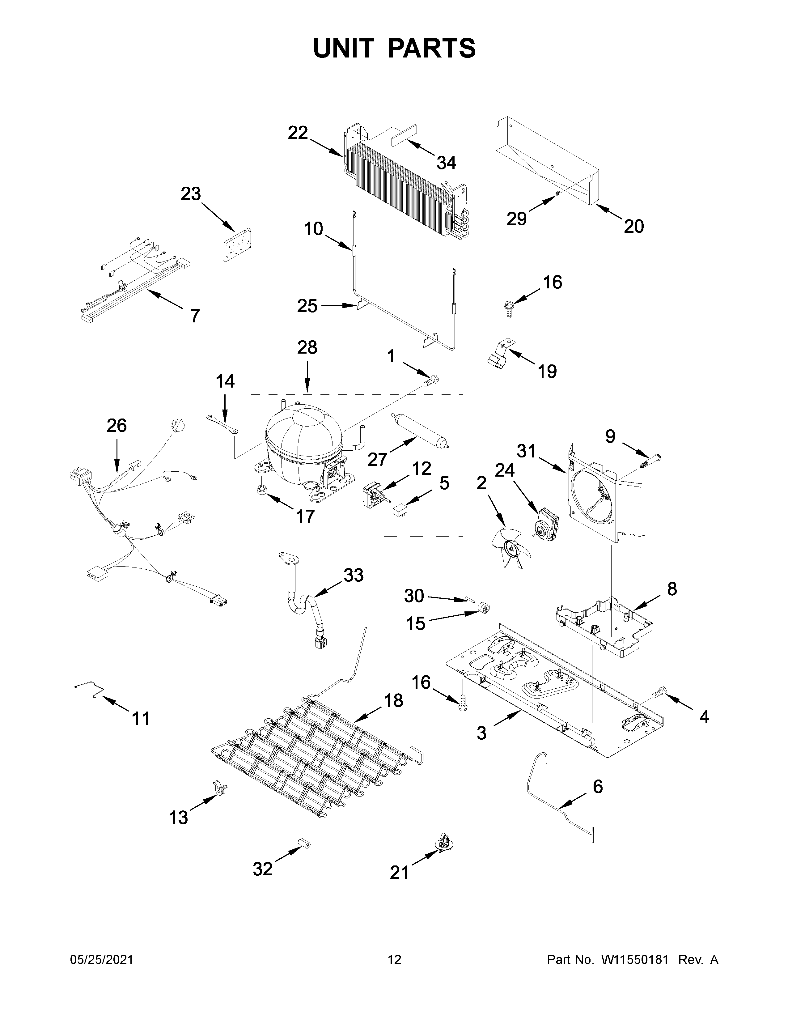 Whirlpool WRF532SNHZ06 unit parts diagram