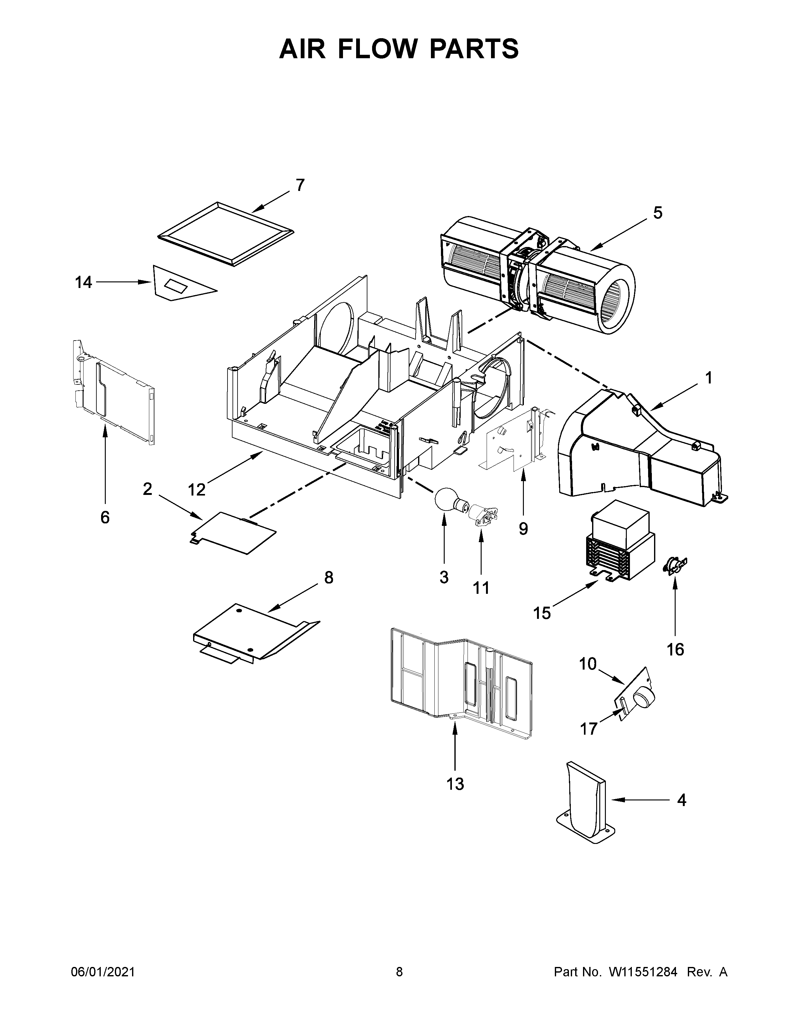 Amana AMV2307PFS5 air flow parts diagram