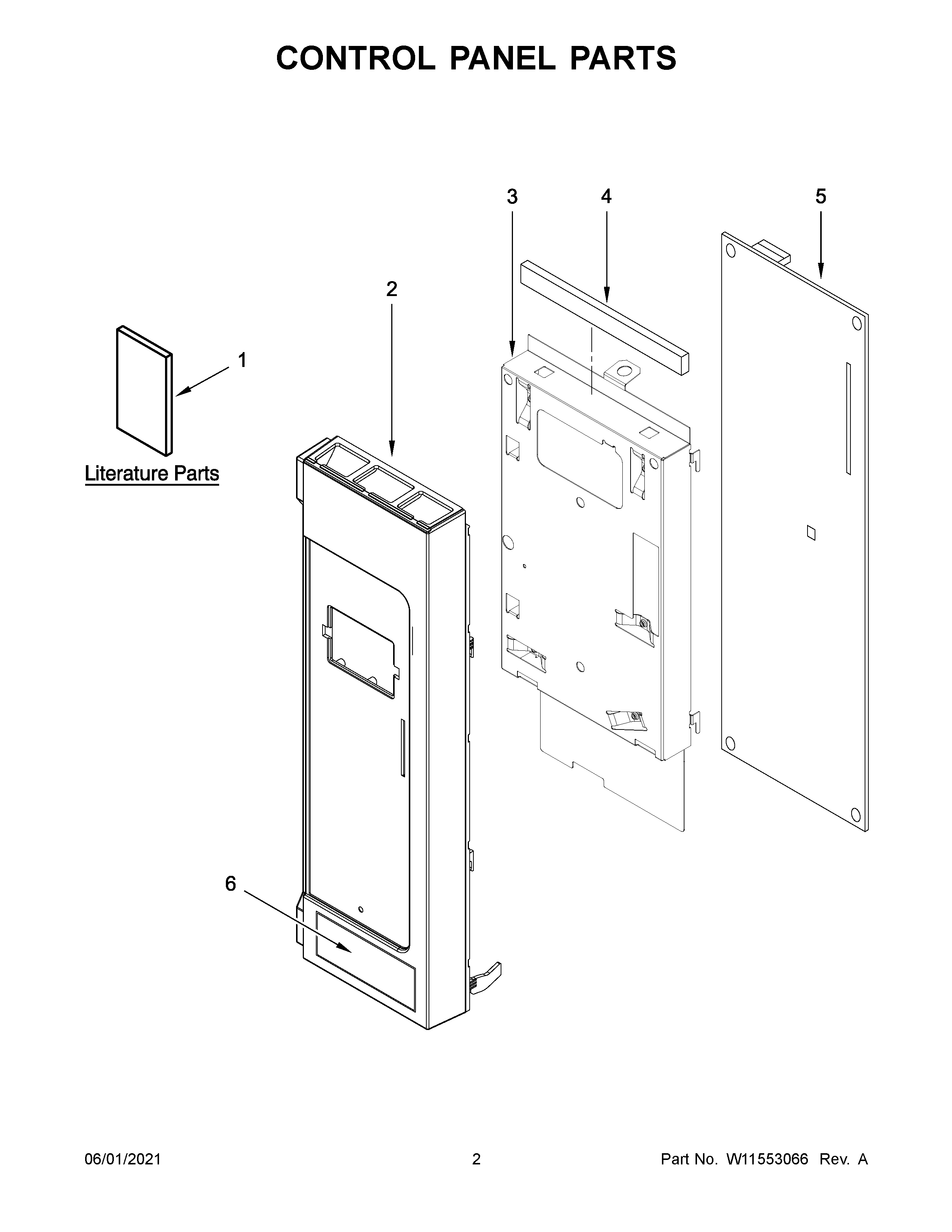 Amana AMV2307PFW6 control panel parts diagram