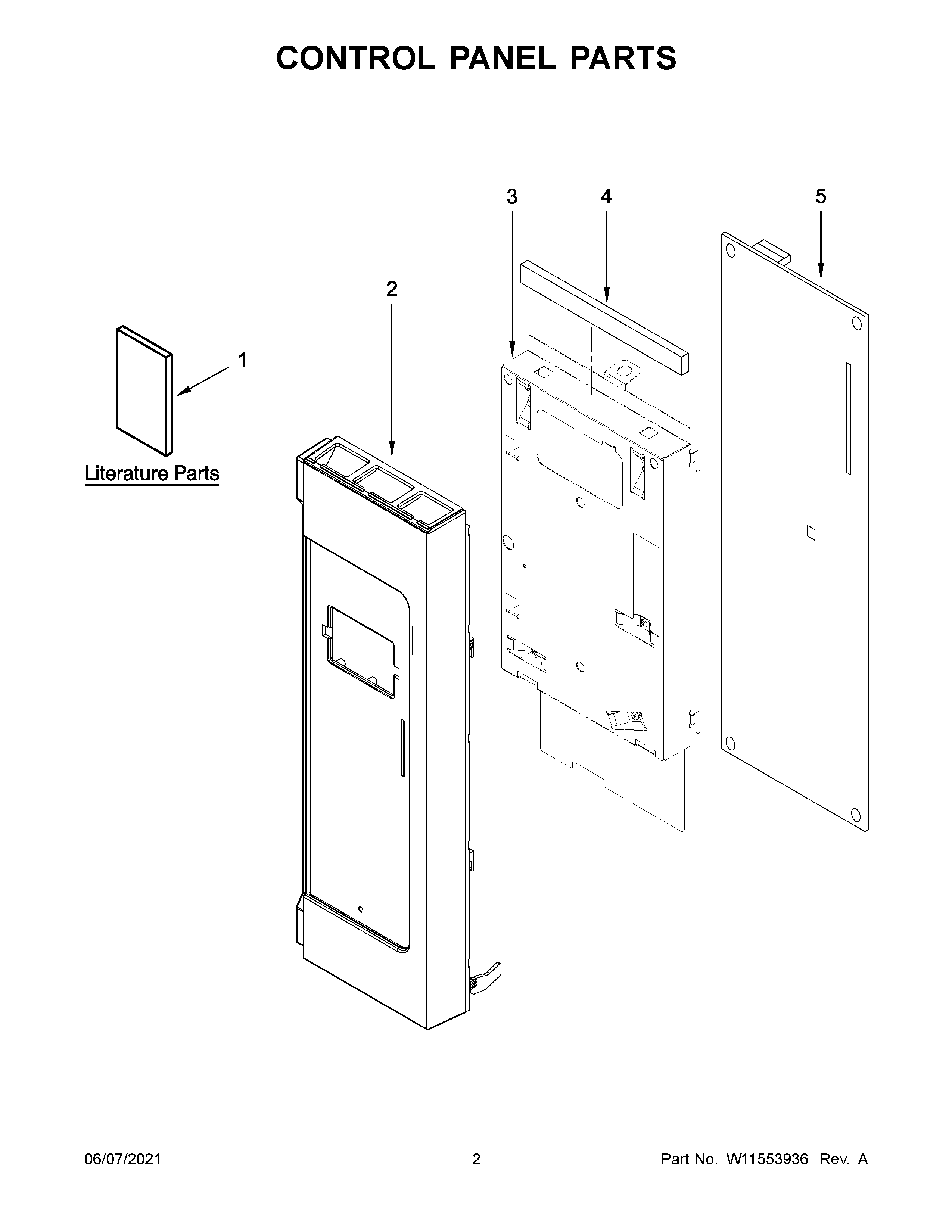 Whirlpool WMH31017HS8 control panel parts diagram