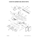 KitchenAid KFGC506JPA02 cooktop, burner and grate parts diagram