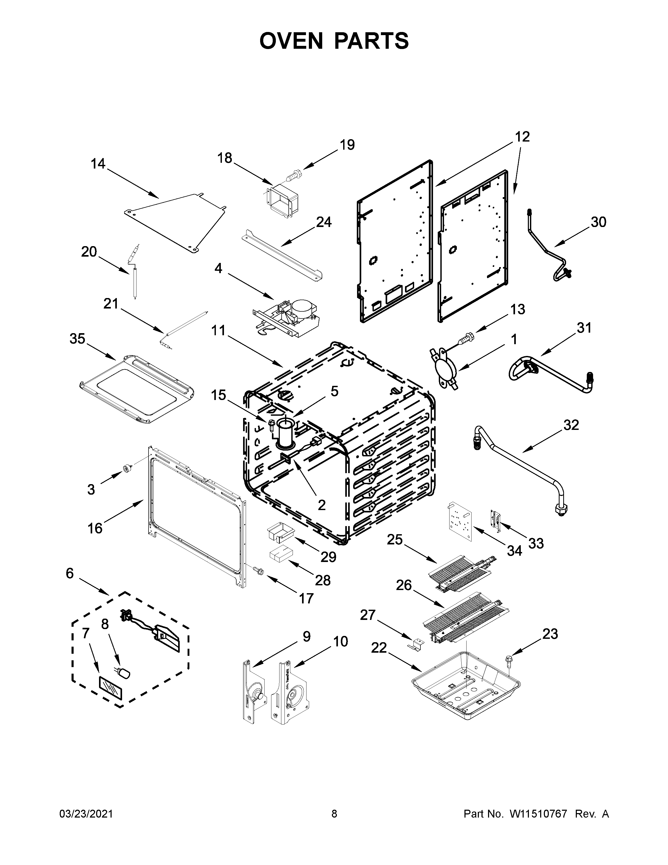 KitchenAid KFGC506JPA02 oven parts diagram