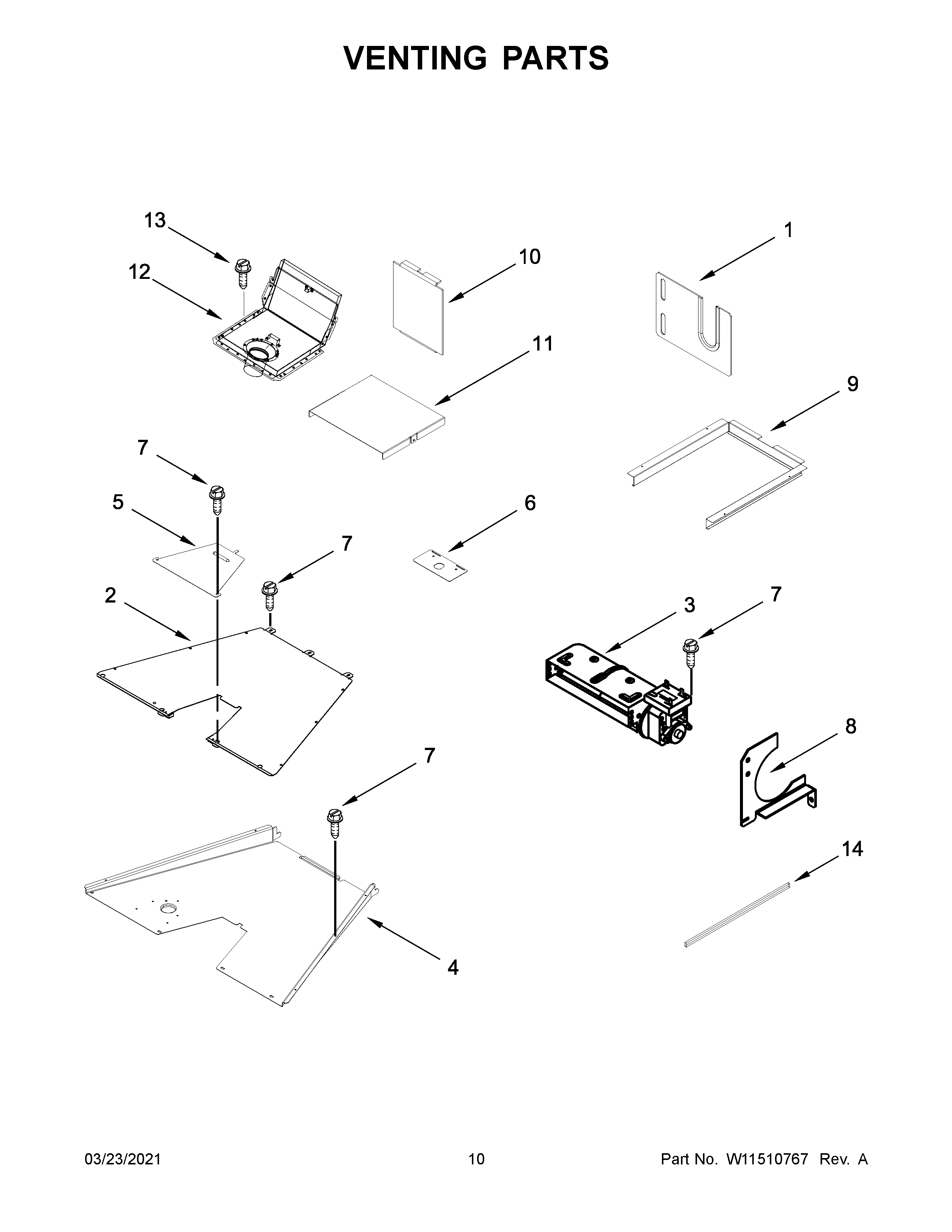 KitchenAid KFGC506JPA02 venting parts diagram