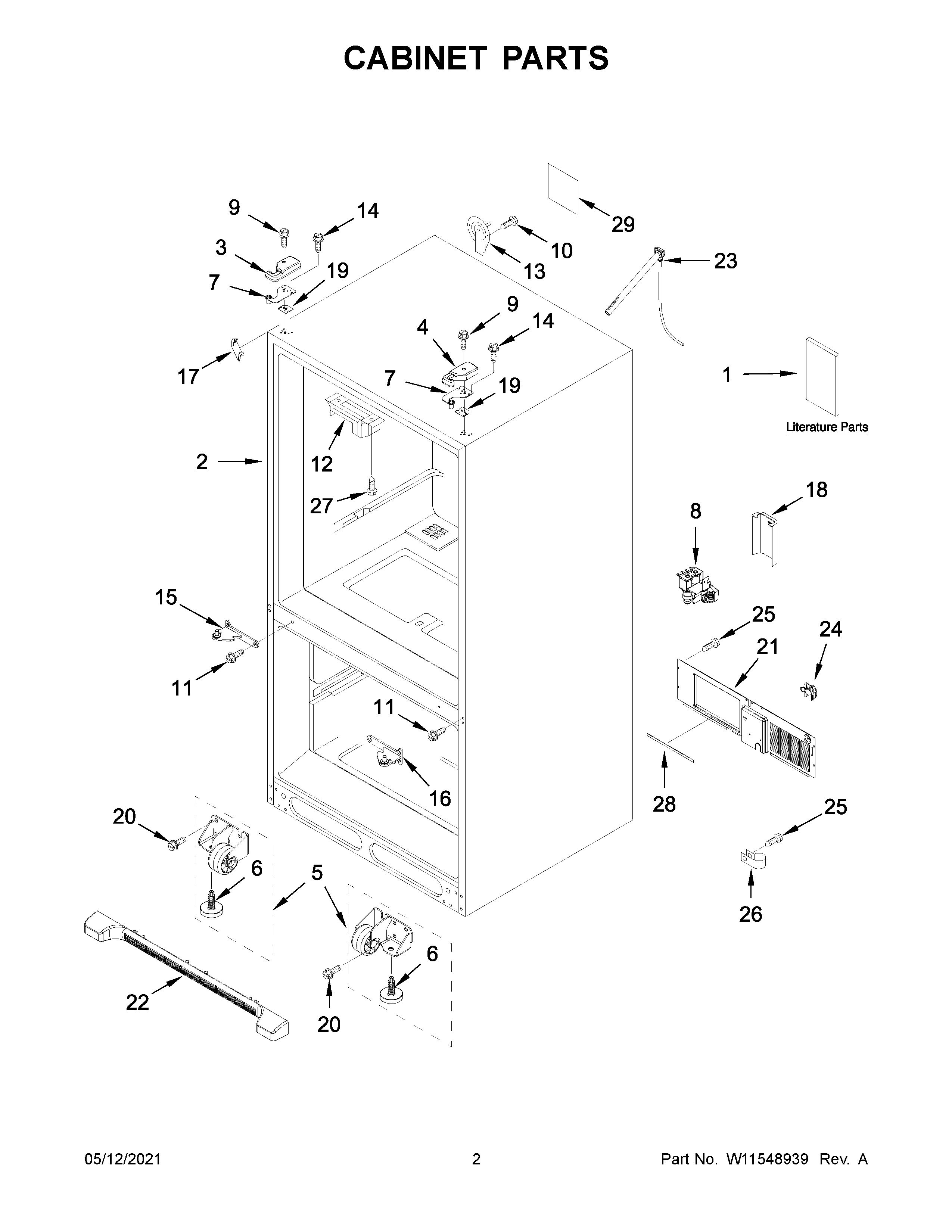 Whirlpool WRF535SMHZ07 cabinet parts diagram