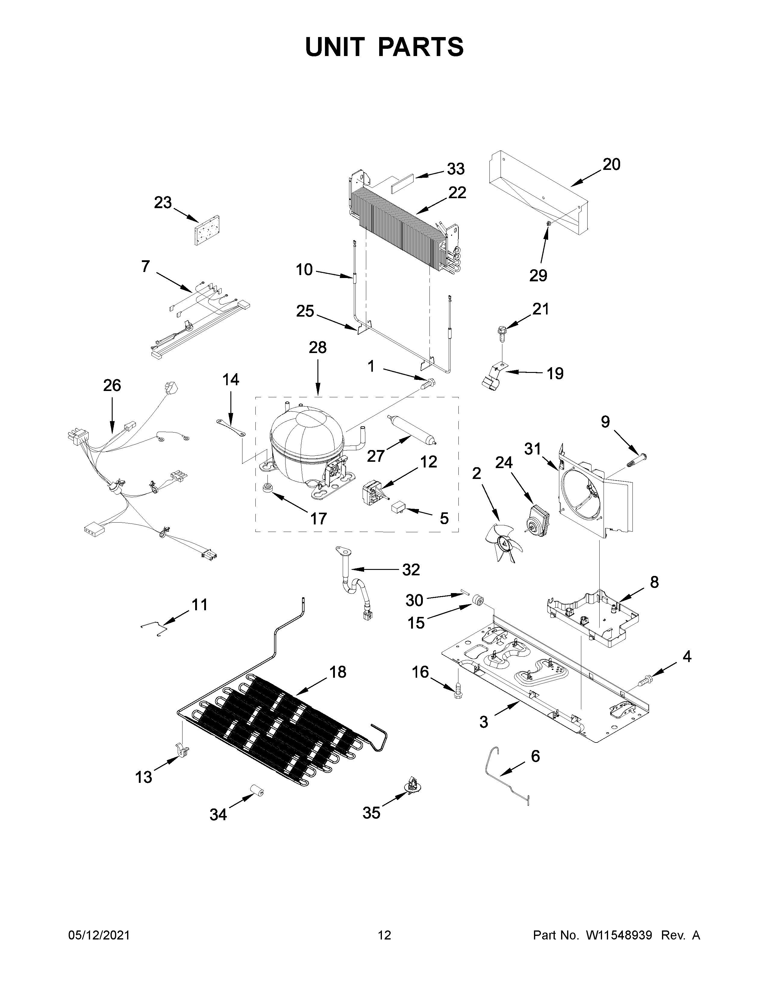 Whirlpool WRF535SMHZ07 unit parts diagram
